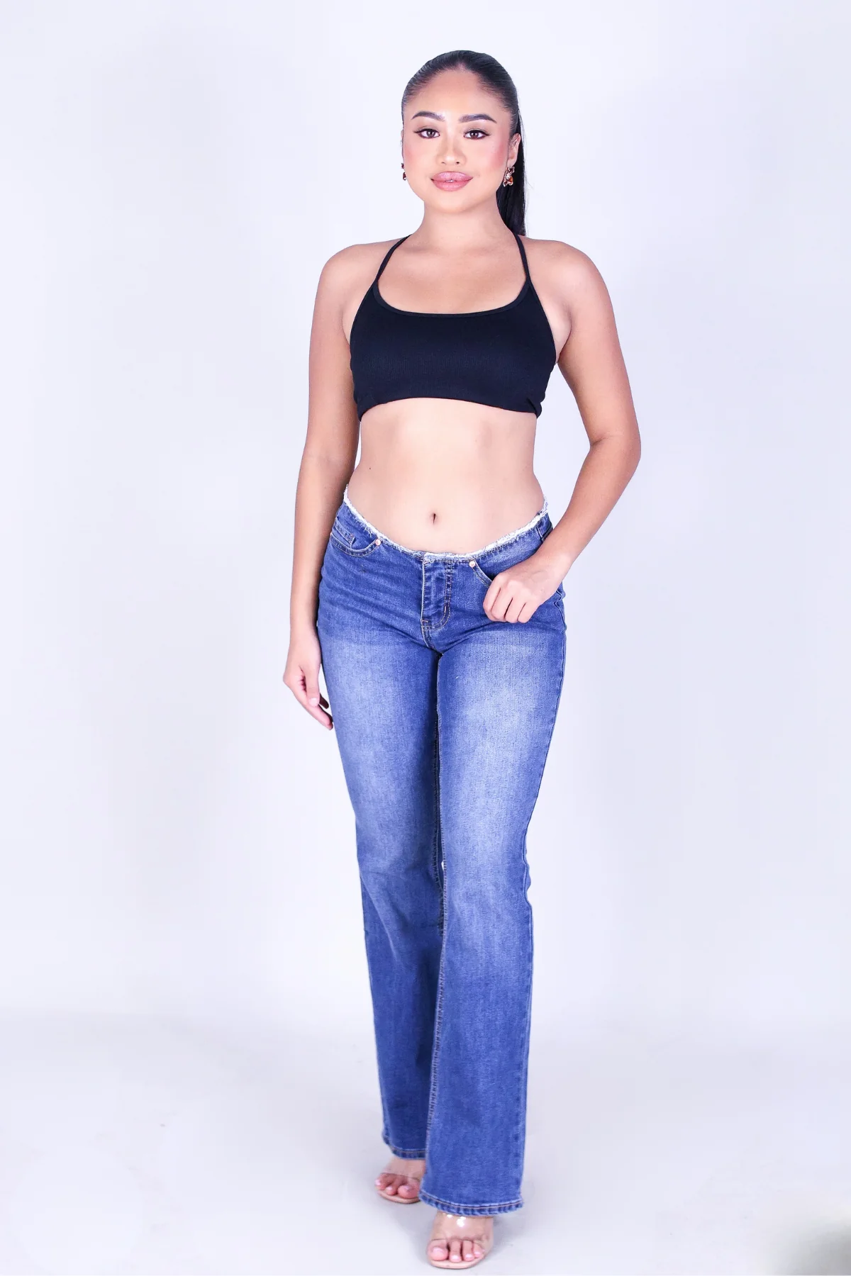 PRETTY FLOW LOW RISE BOOT CUT JEANS
