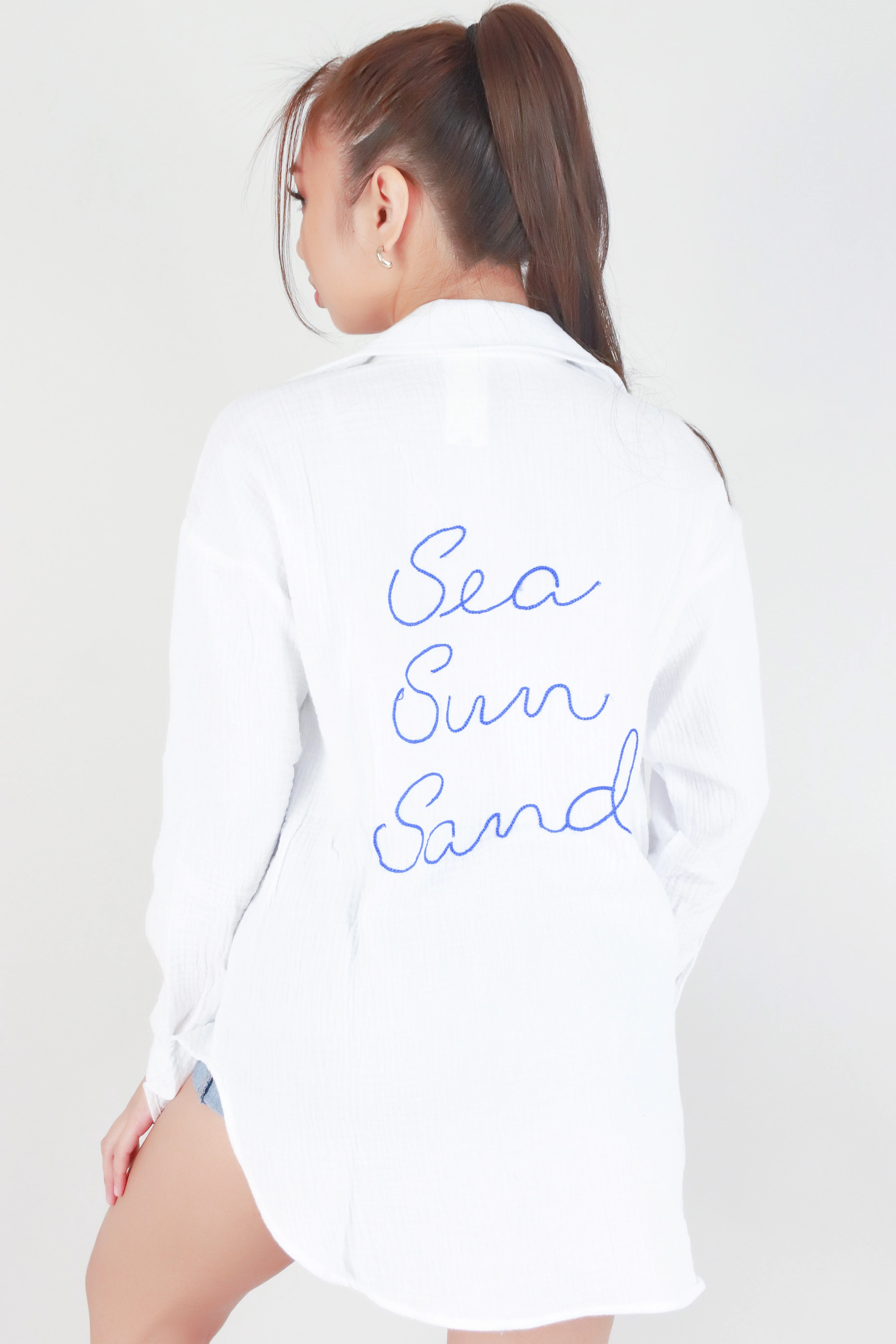 SEA SUN SAND BUTTON DOWN TOP - Image 2