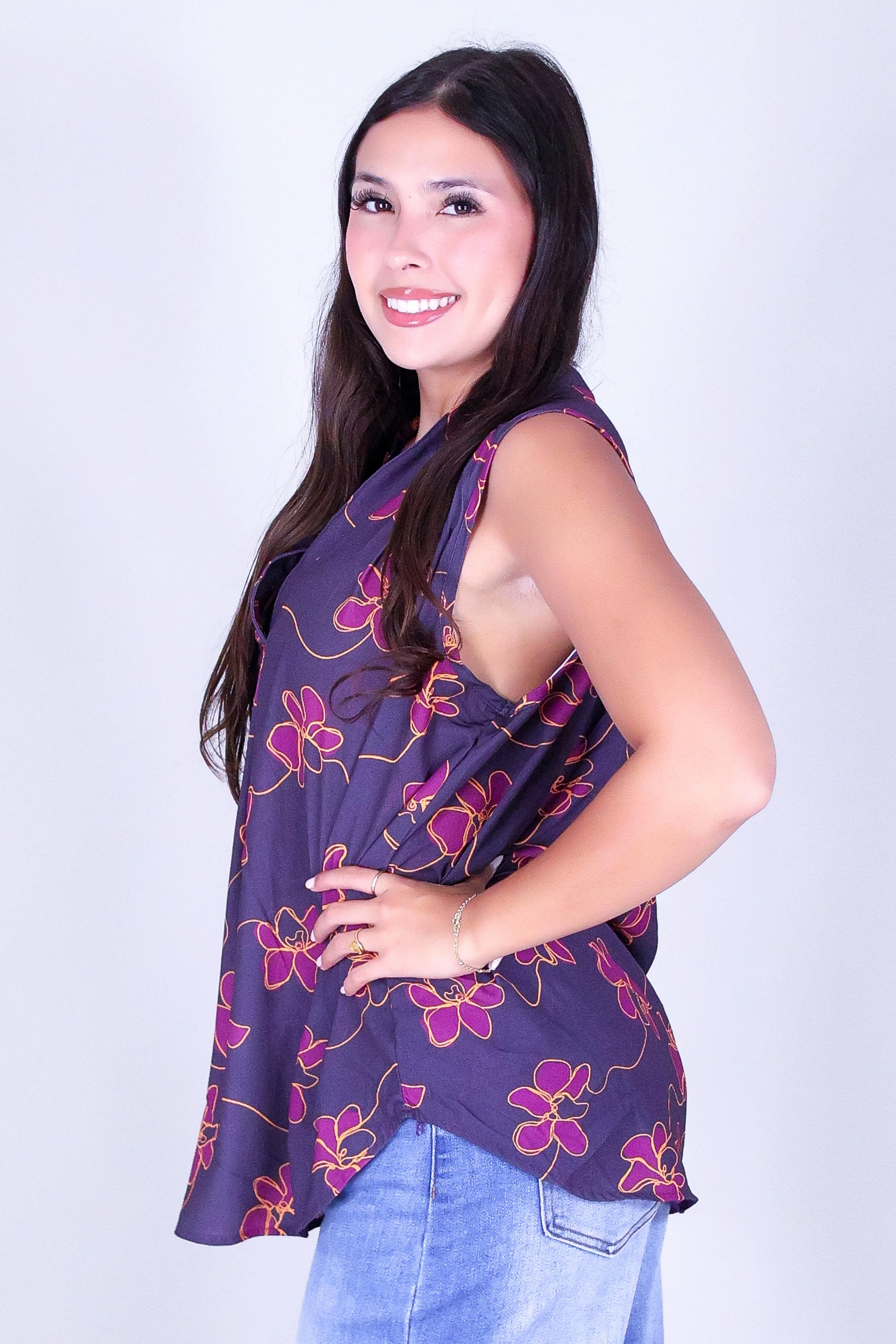 ORCHID LINE TANK BLOUSE - Image 3