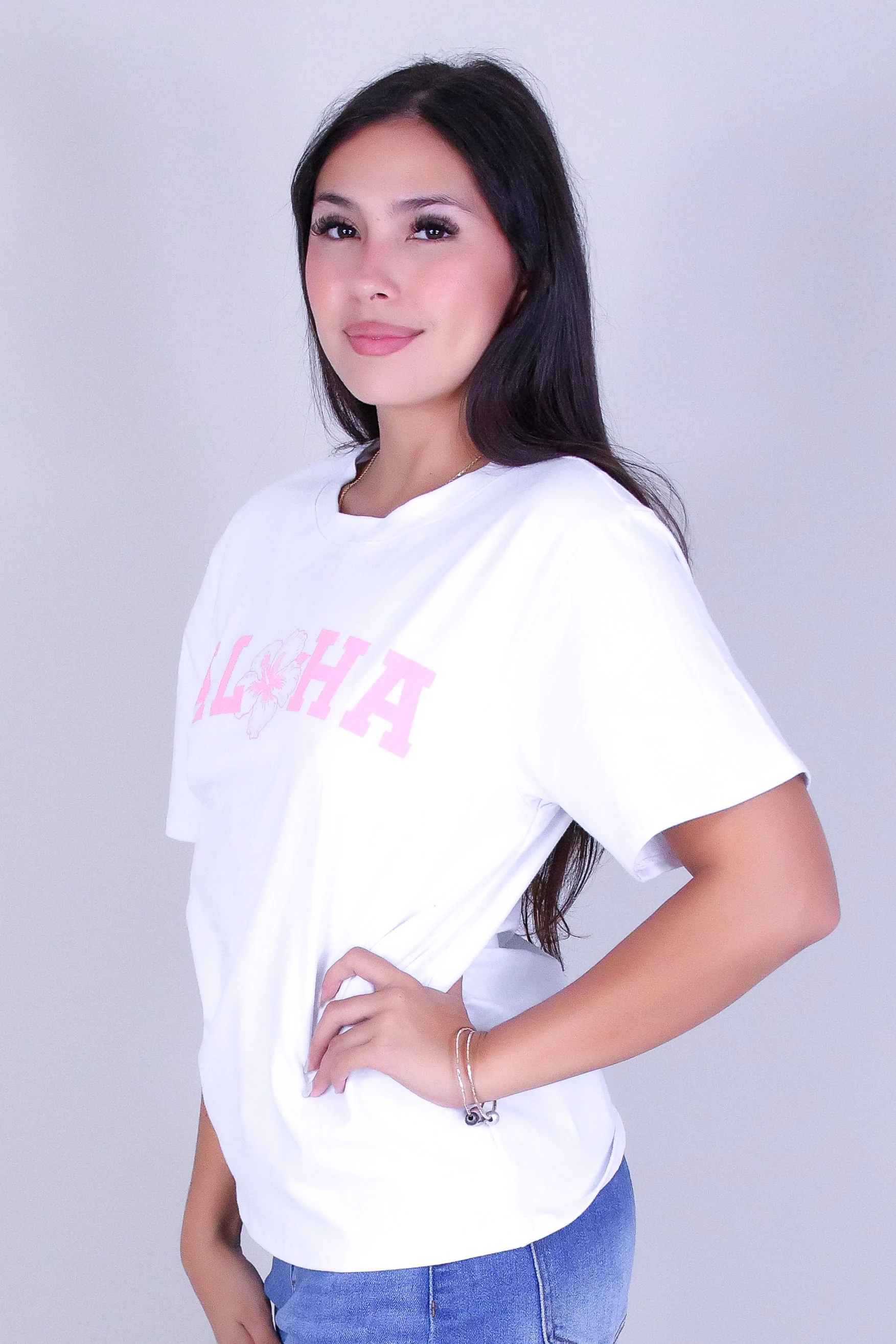 ALOHA HIBISCUS VARSITY TEE - Image 3