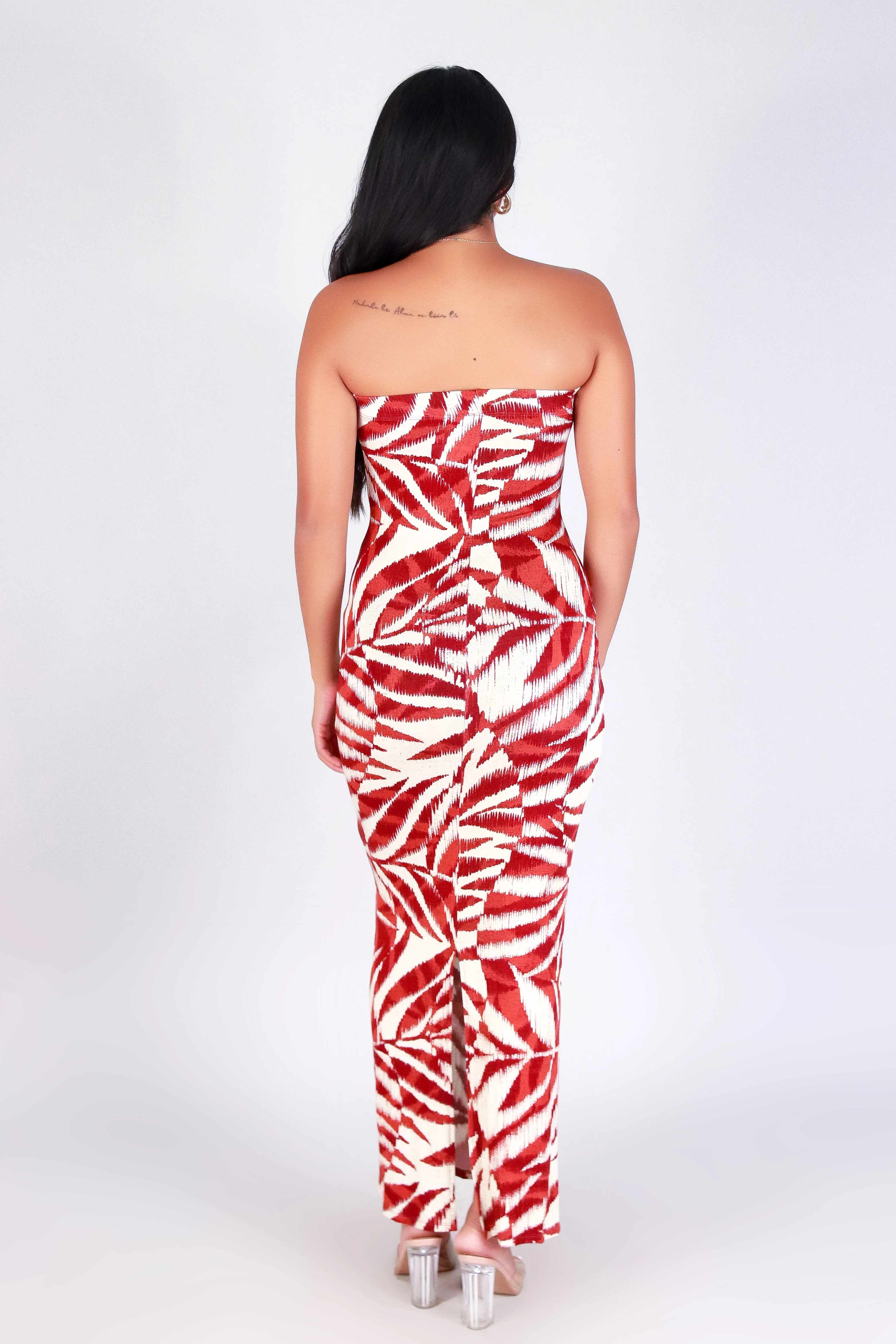 WATERCOLOR PARADISE MIDI TUBE DRESS - Image 3