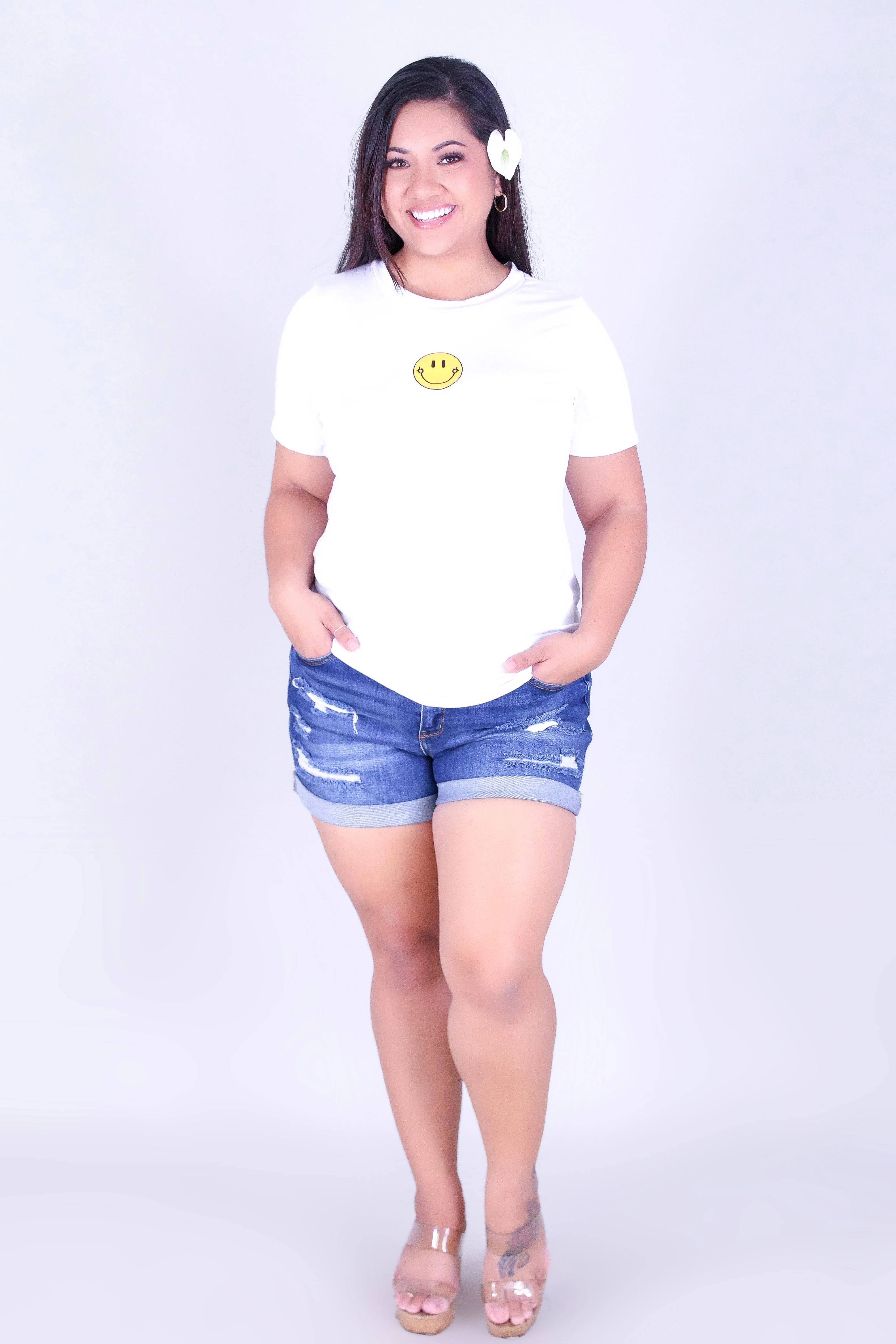 SMILEY FACE SCREEN TEE