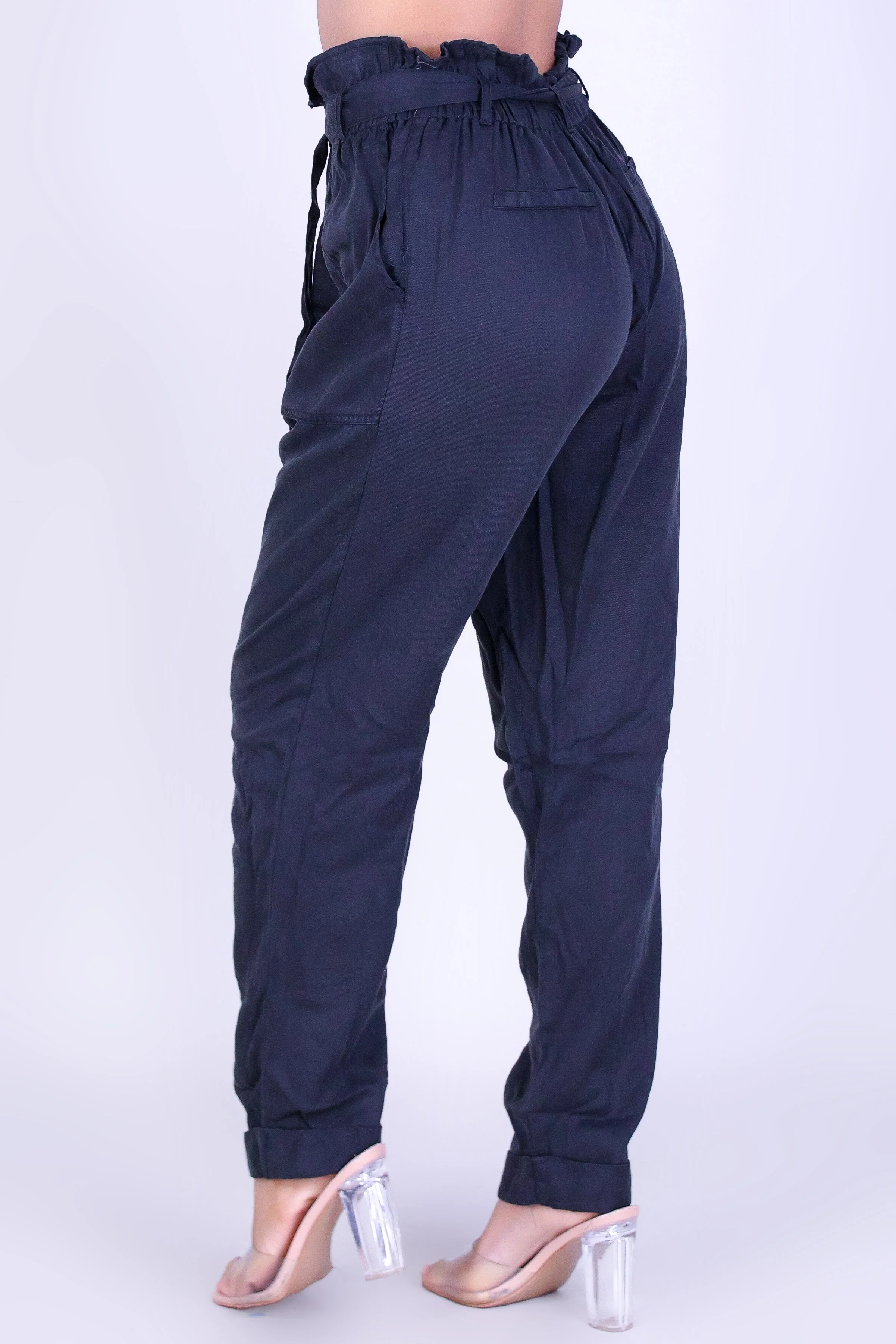 CINCHED WAIST CUFFED PANTS - Image 3