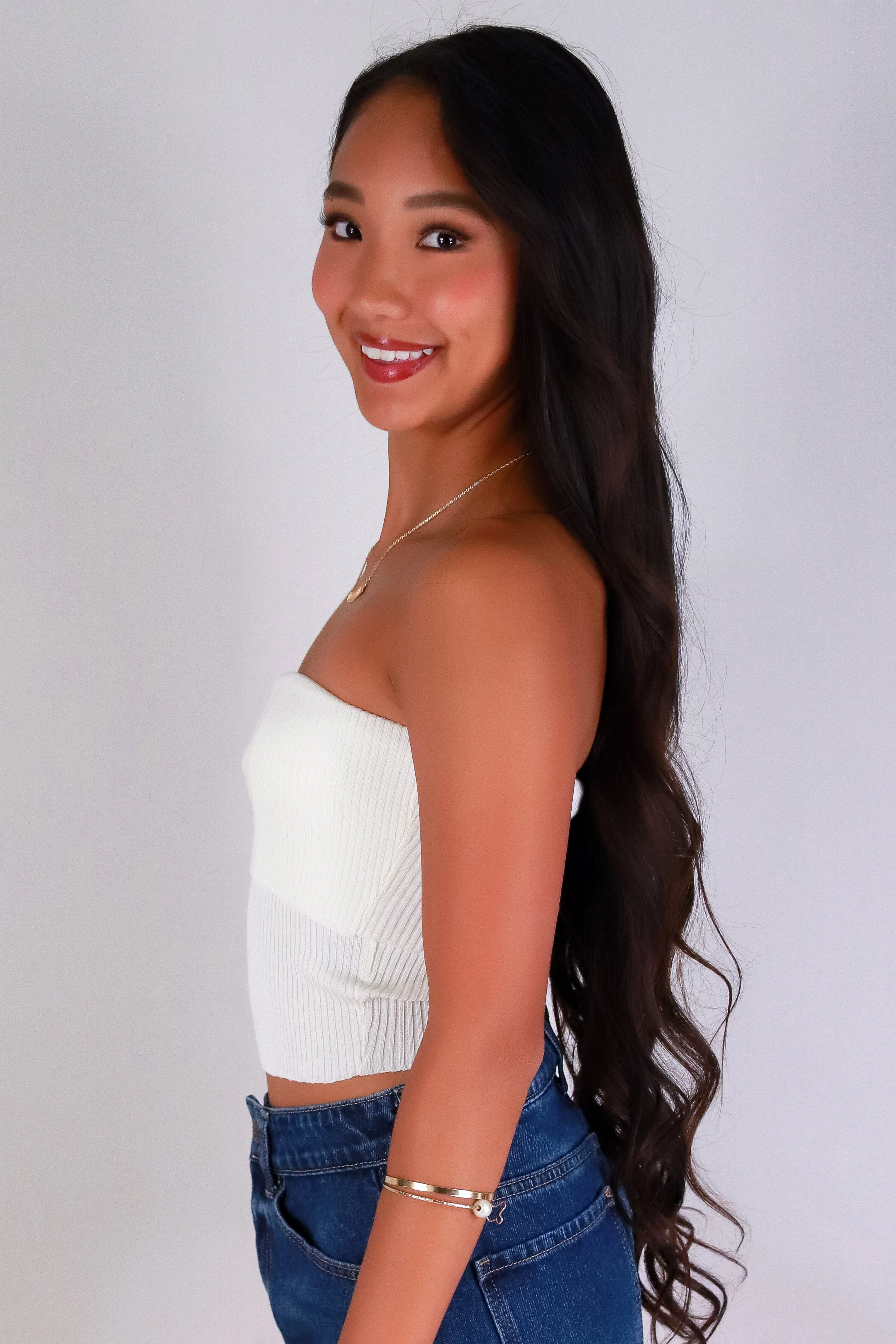 THE FOLD SWEATER TUBE TOP - Image 2