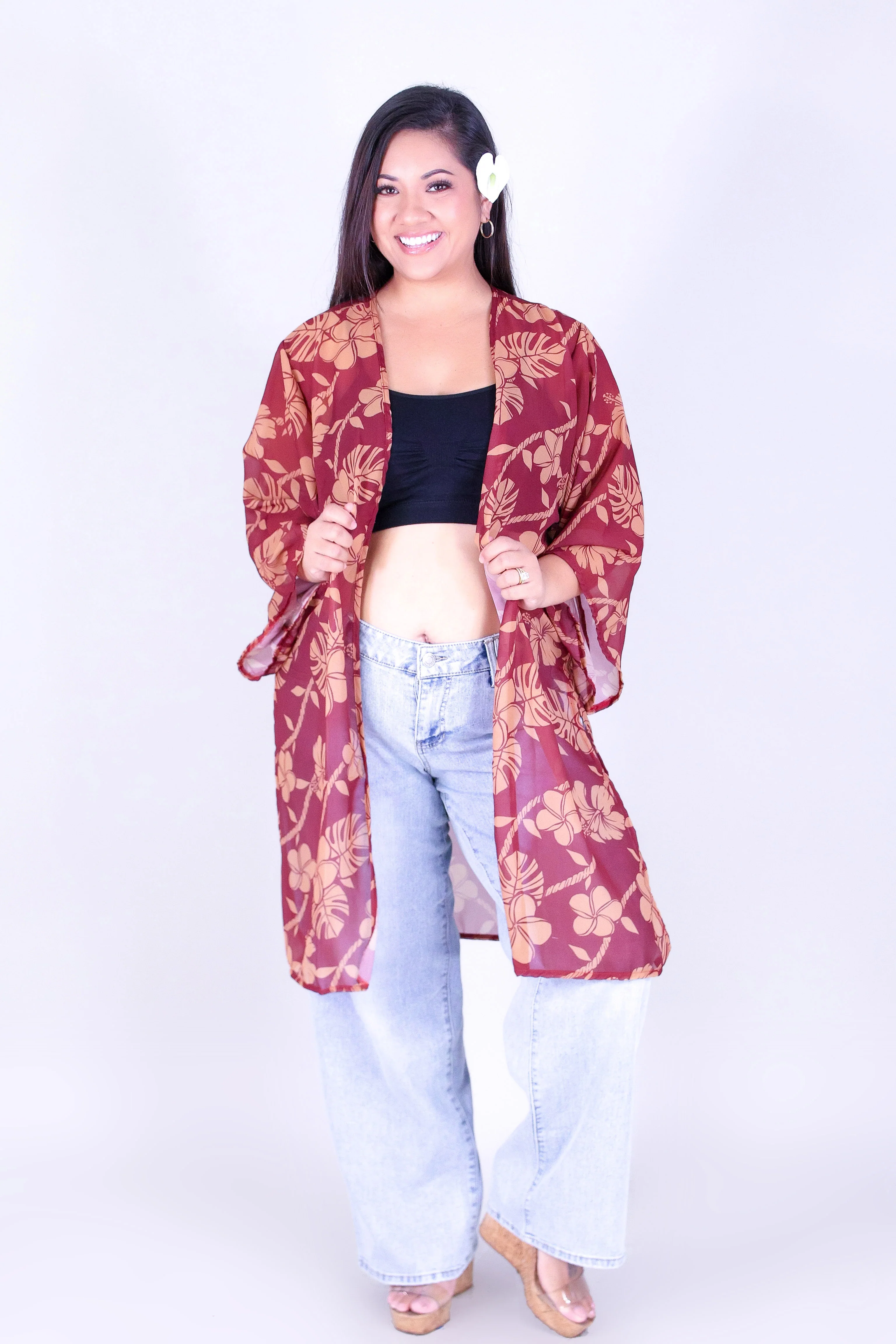 TROPICAL GARDEN CHIFFON CARDIGAN