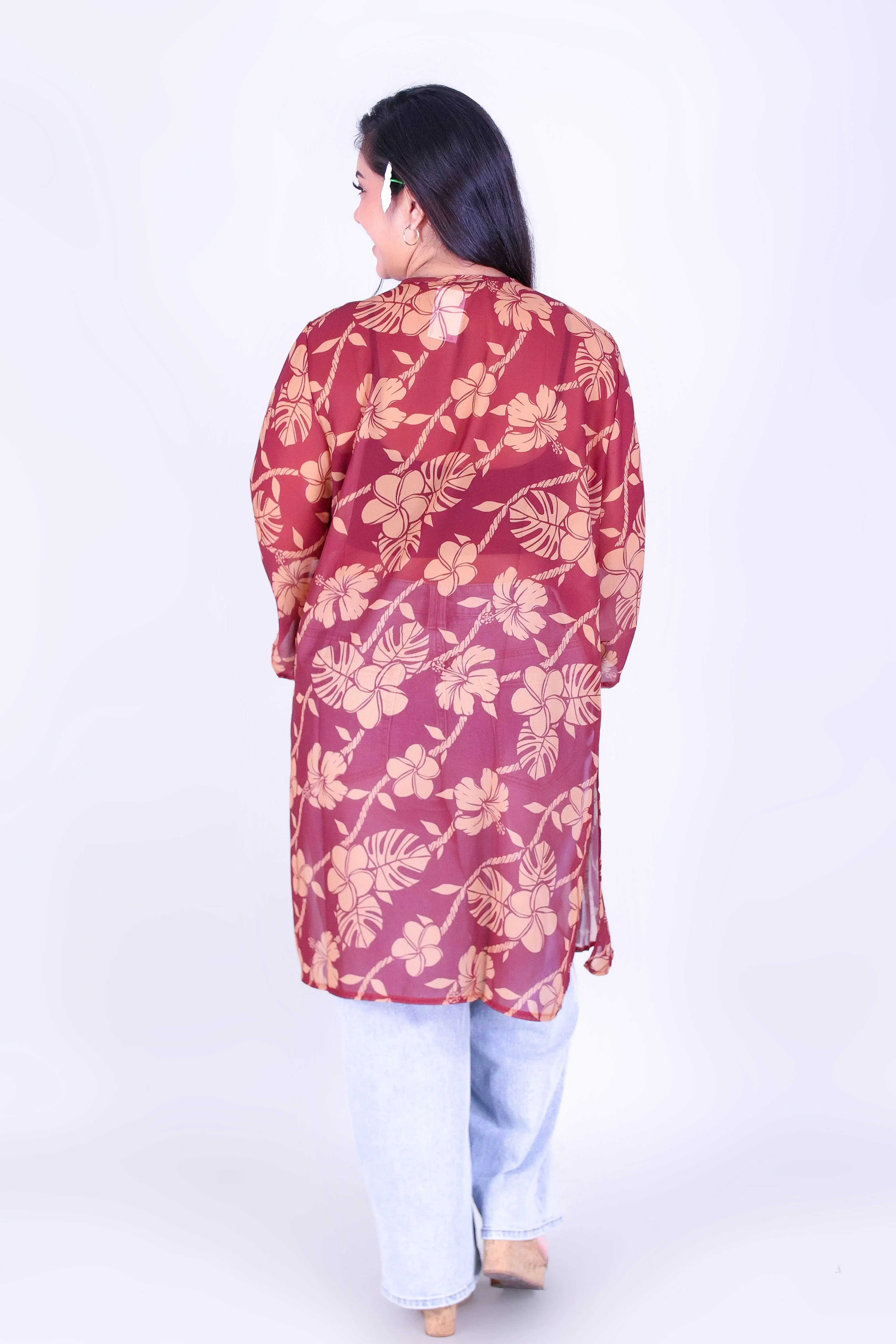 TROPICAL GARDEN CHIFFON CARDIGAN - Image 3