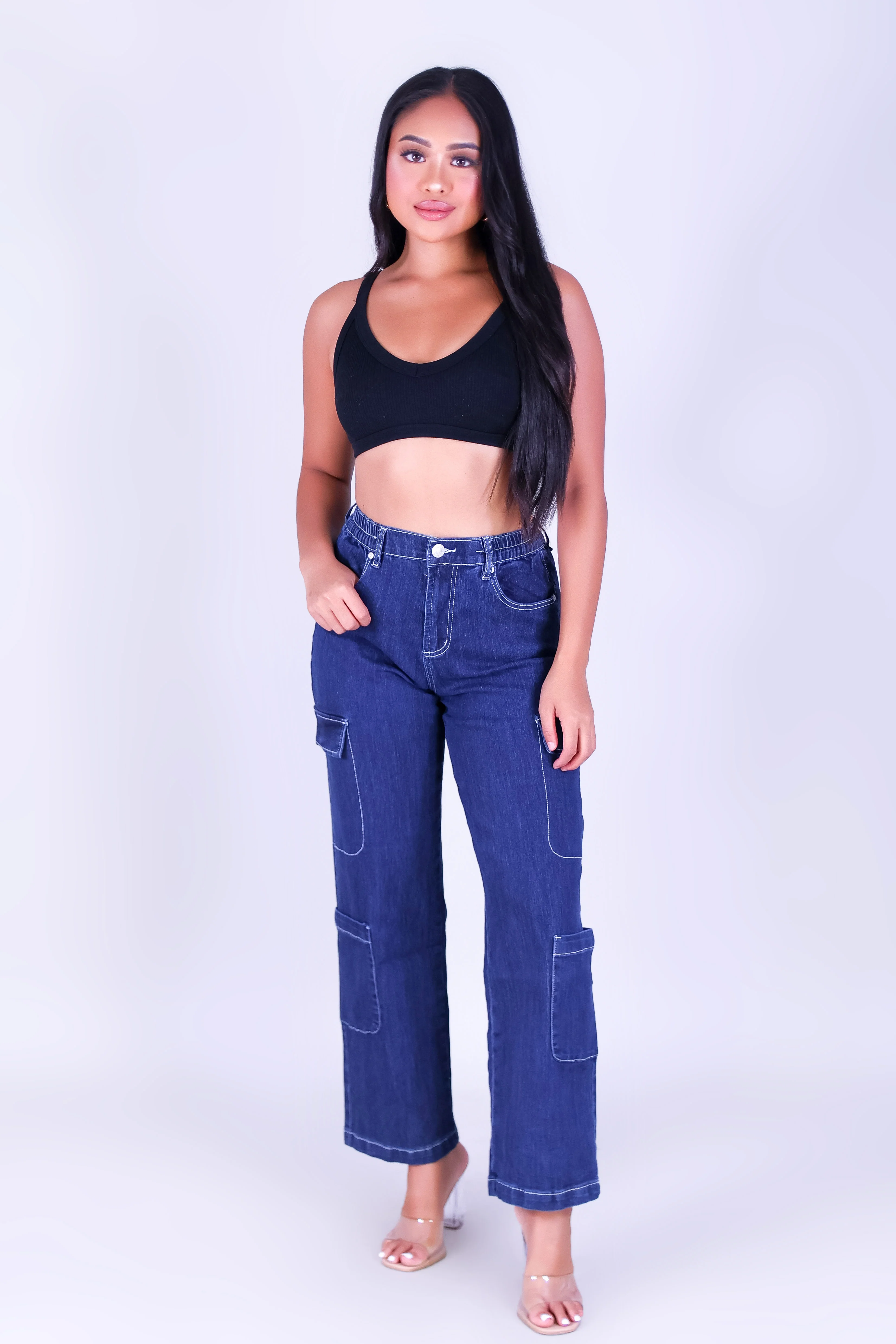 PRETTY POCKETS CARGO JEANS