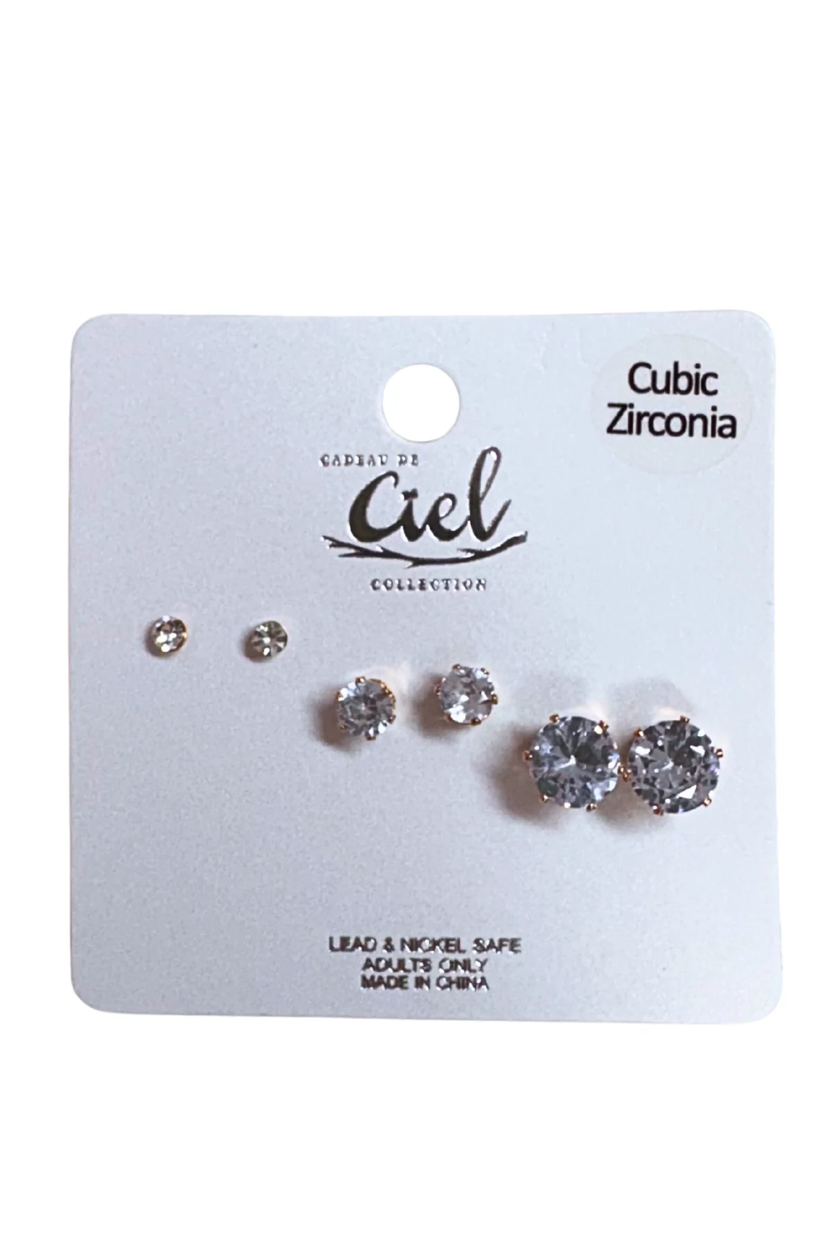 CLASSIC CZ STUD TRIO