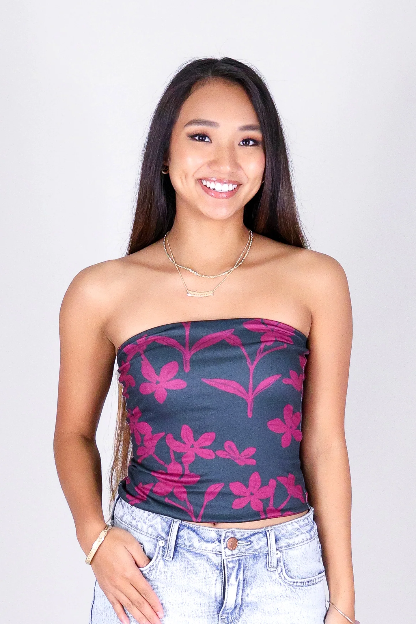 JASMINE GARDENIA CROP TUBE TOP - Image 2