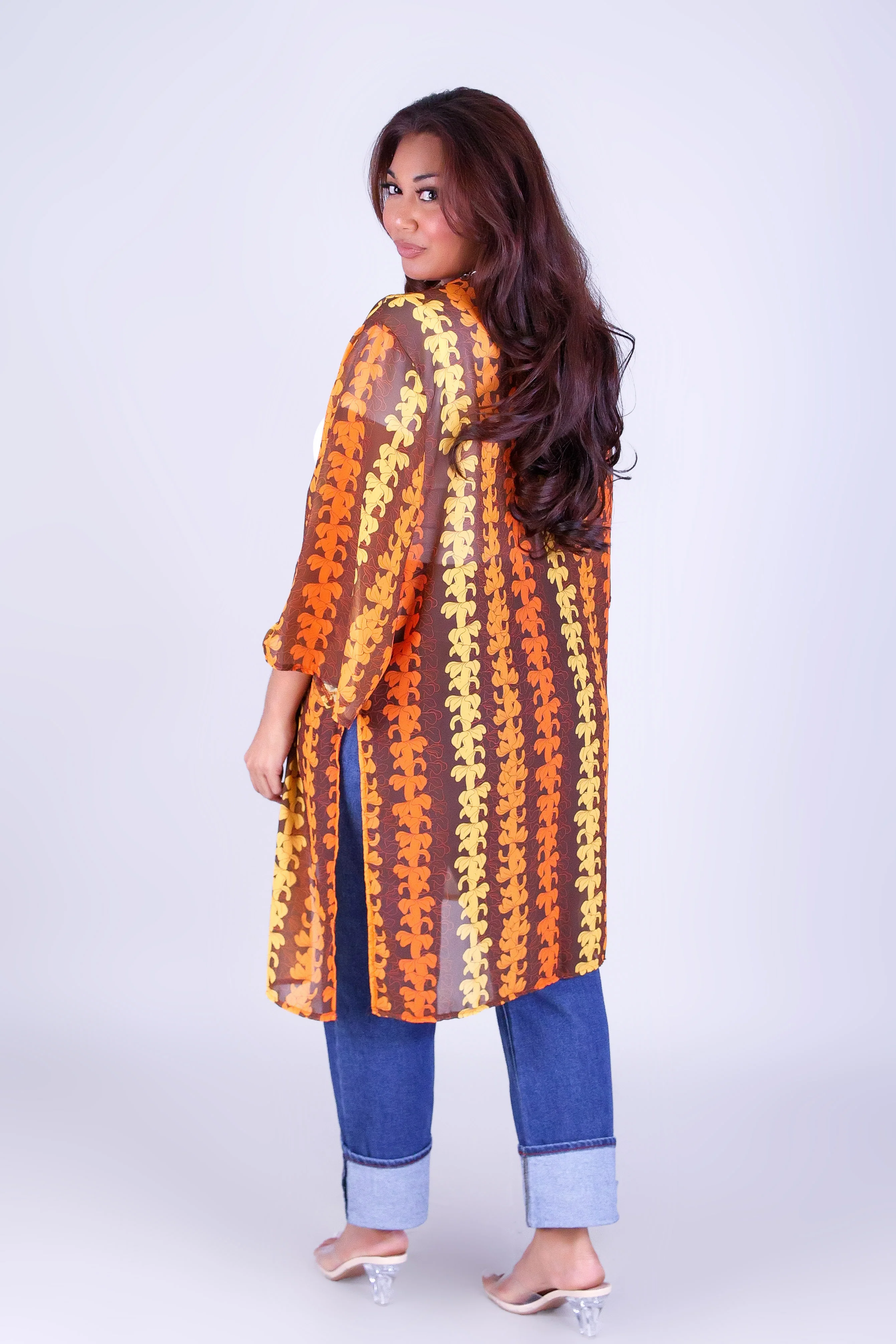 PUAKENIKENI OUTLINE CHIFFON CARDIGAN - Image 3