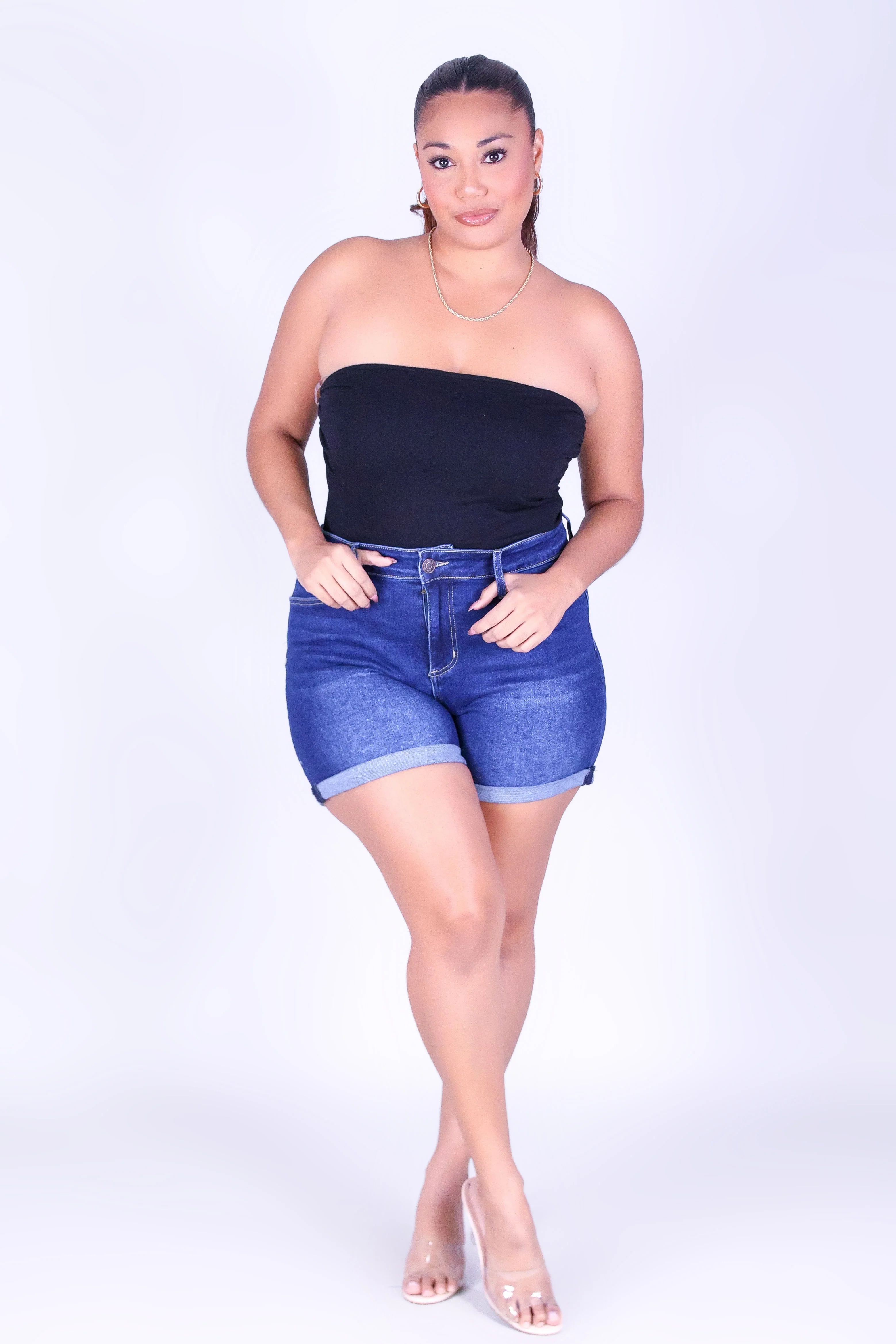 SOFT BLUES DENIM SHORTS