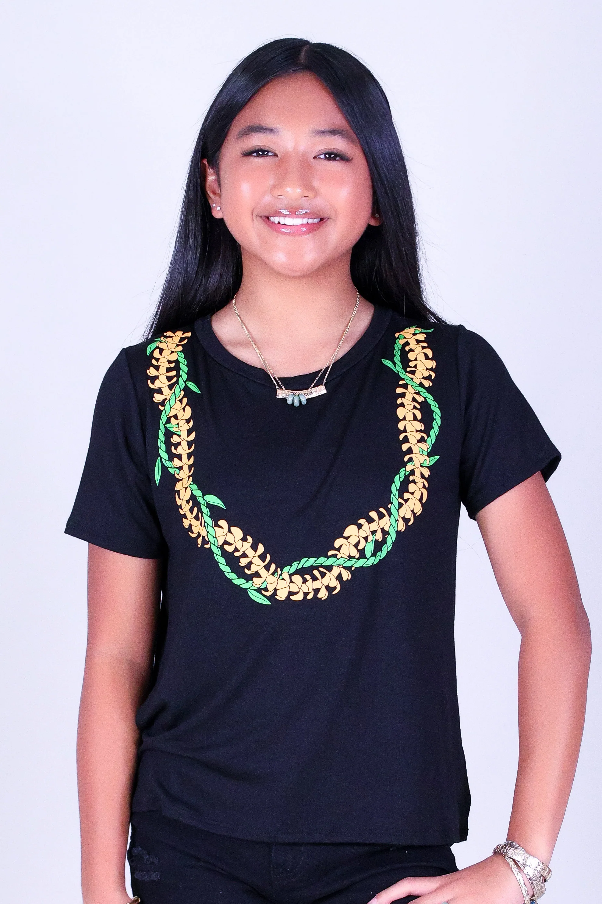 PUAKENIKENI TI LEAF LEI TEE | KIDS SIZES 2-16 - Image 2