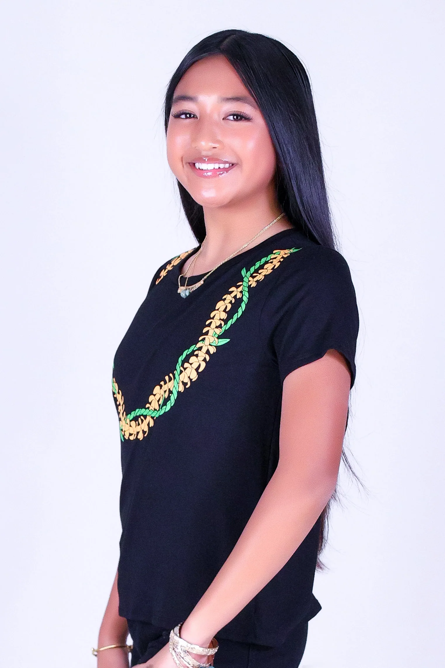 PUAKENIKENI TI LEAF LEI TEE | KIDS SIZES 2-16 - Image 3