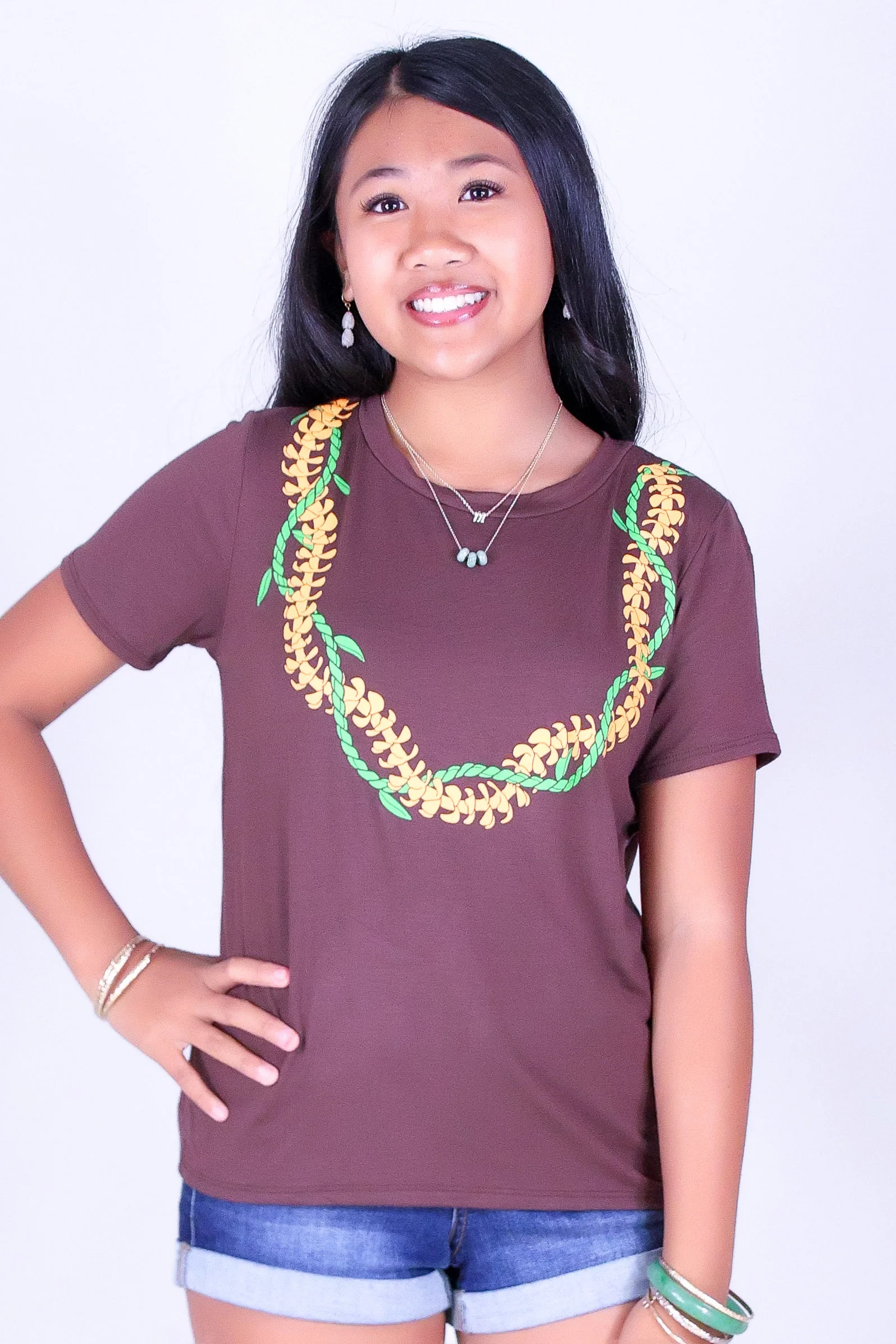 PUAKENIKENI TI LEAF LEI TEE | KIDS SIZES 2-16 - Image 2