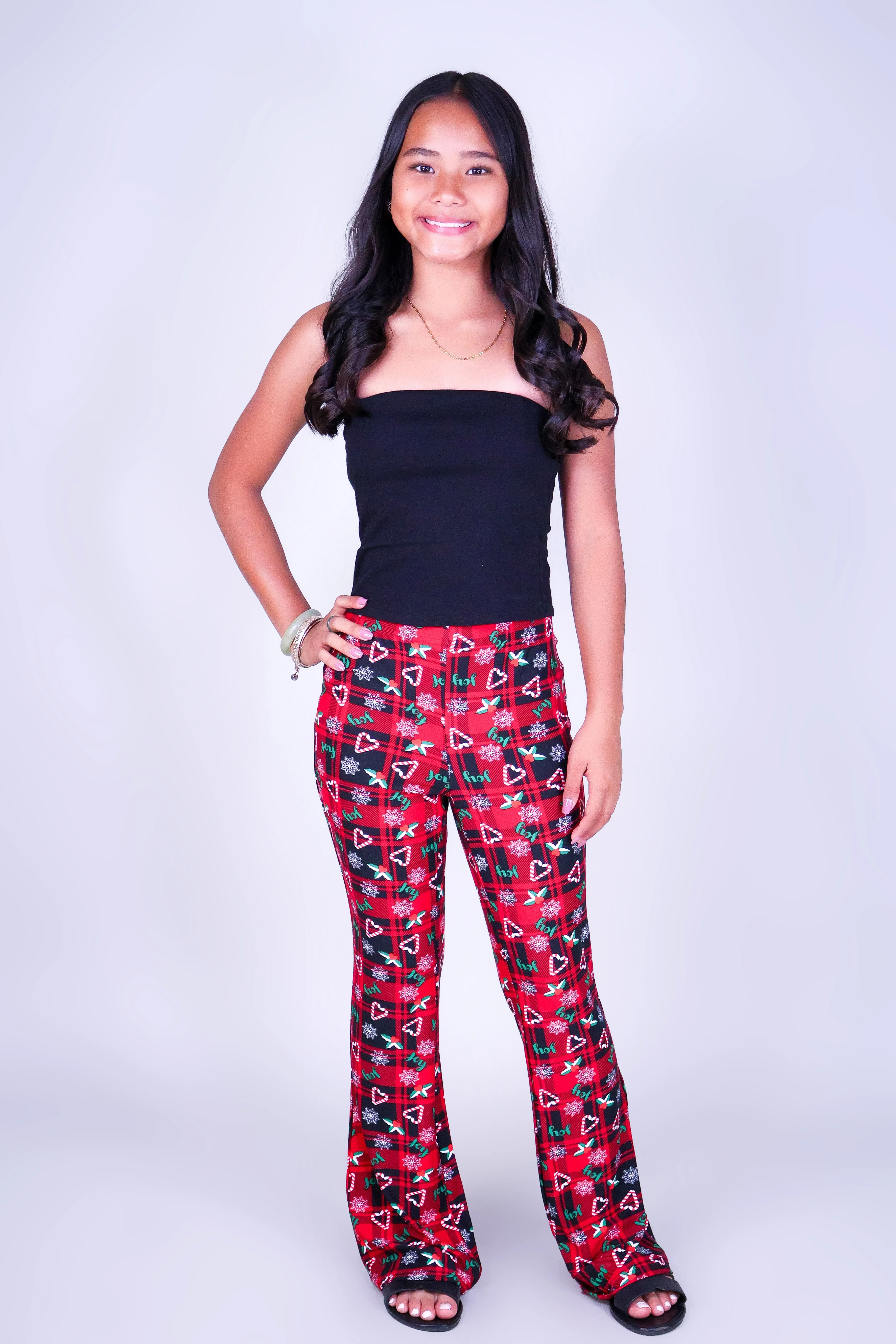 CANDY CANE HEARTS LEGGINGS | KIDS SIZE 2-16