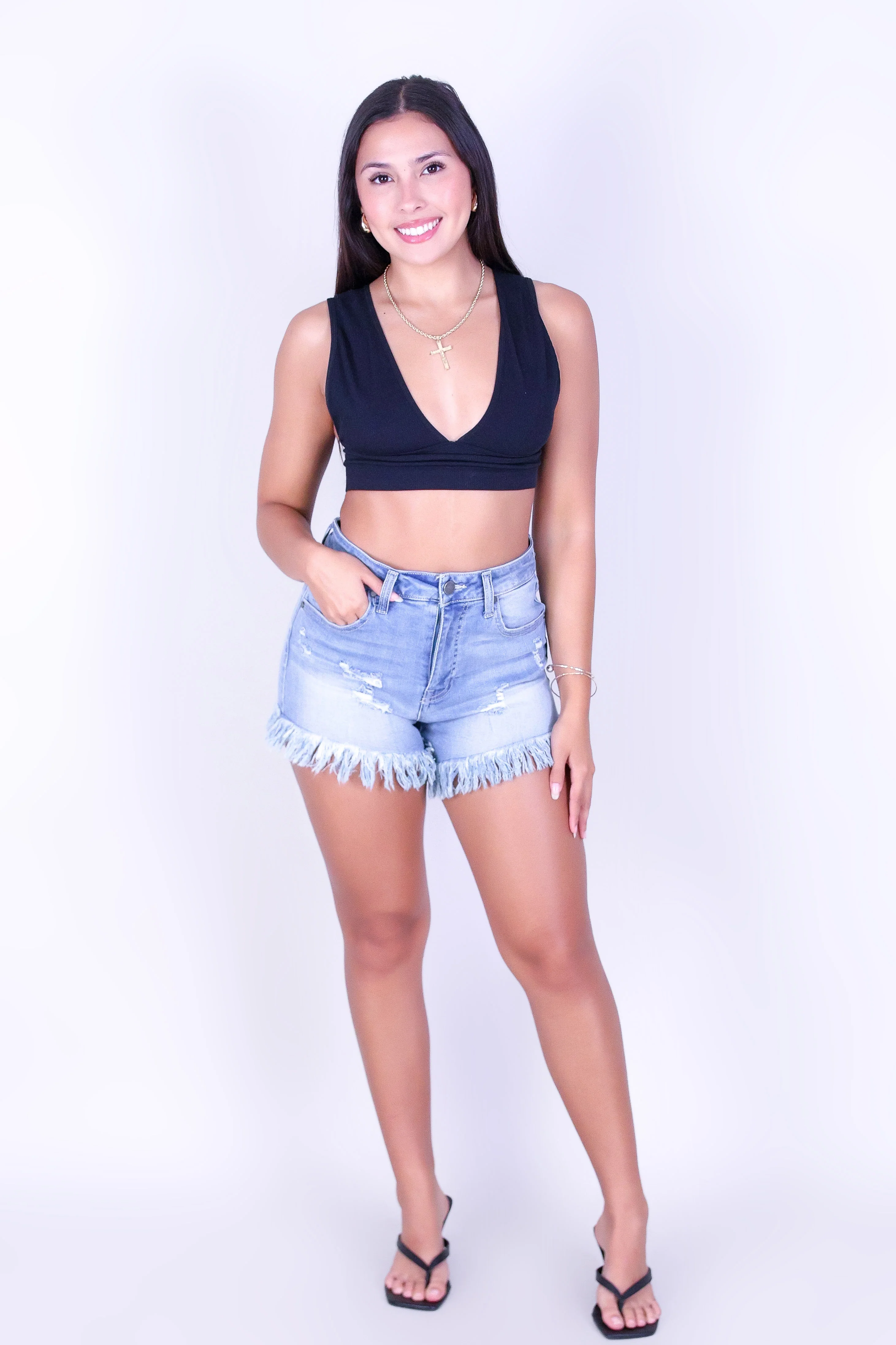 PRETTY PAIR DENIM SHORTS