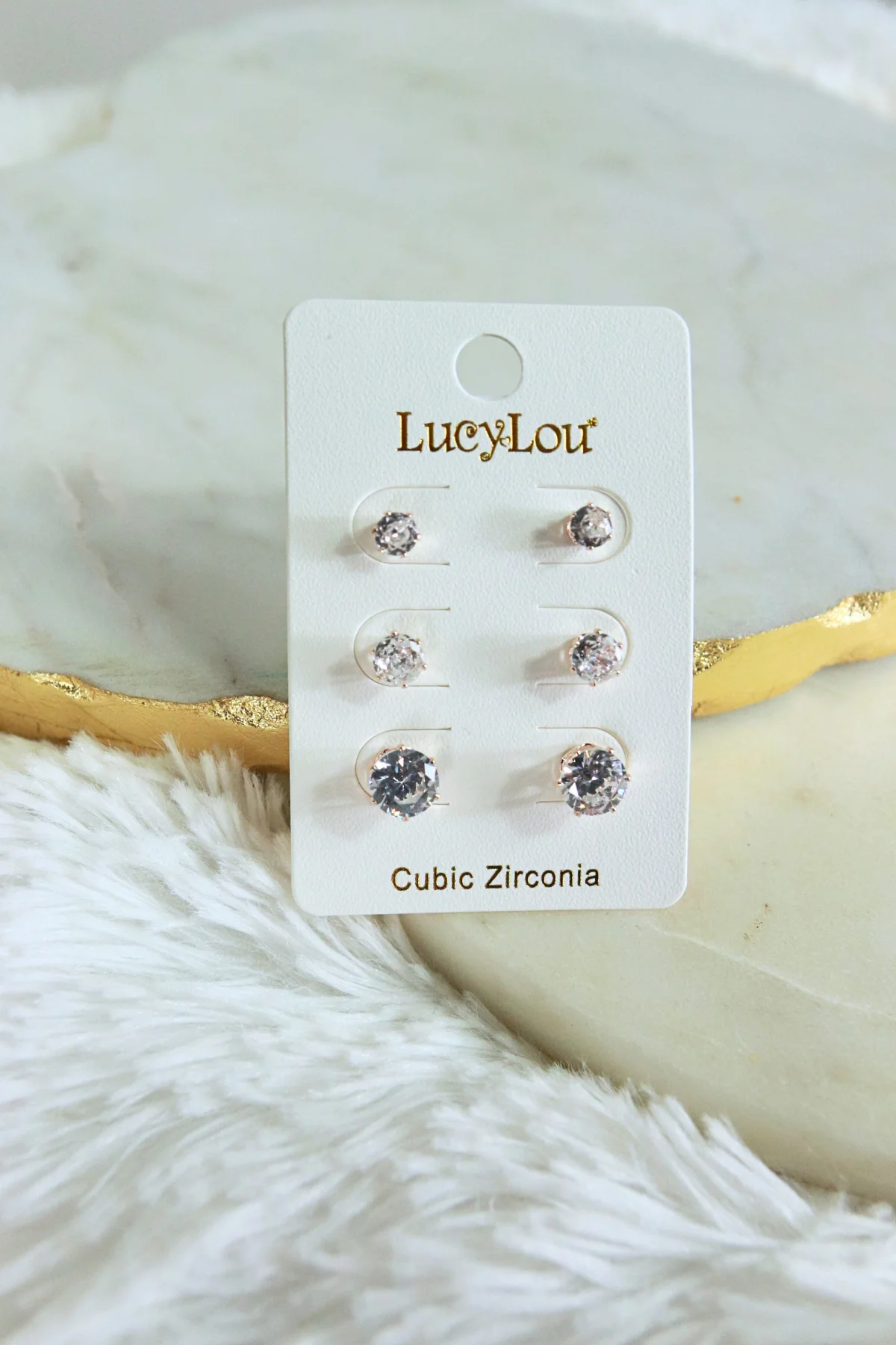 GLITZ TRIO CUBIC STUDS