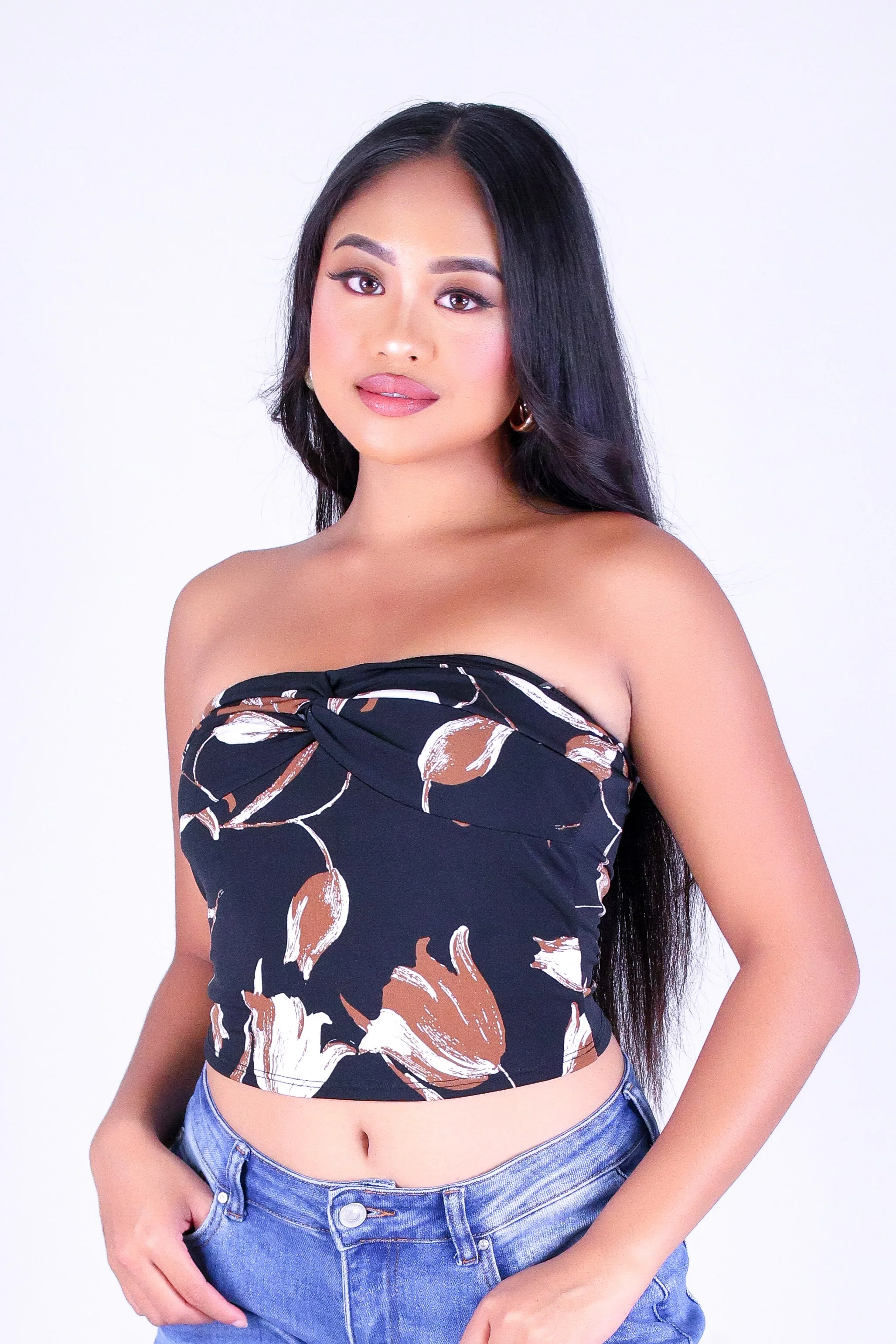 PETAL TOUCH CROP TUBE TOP - Image 2