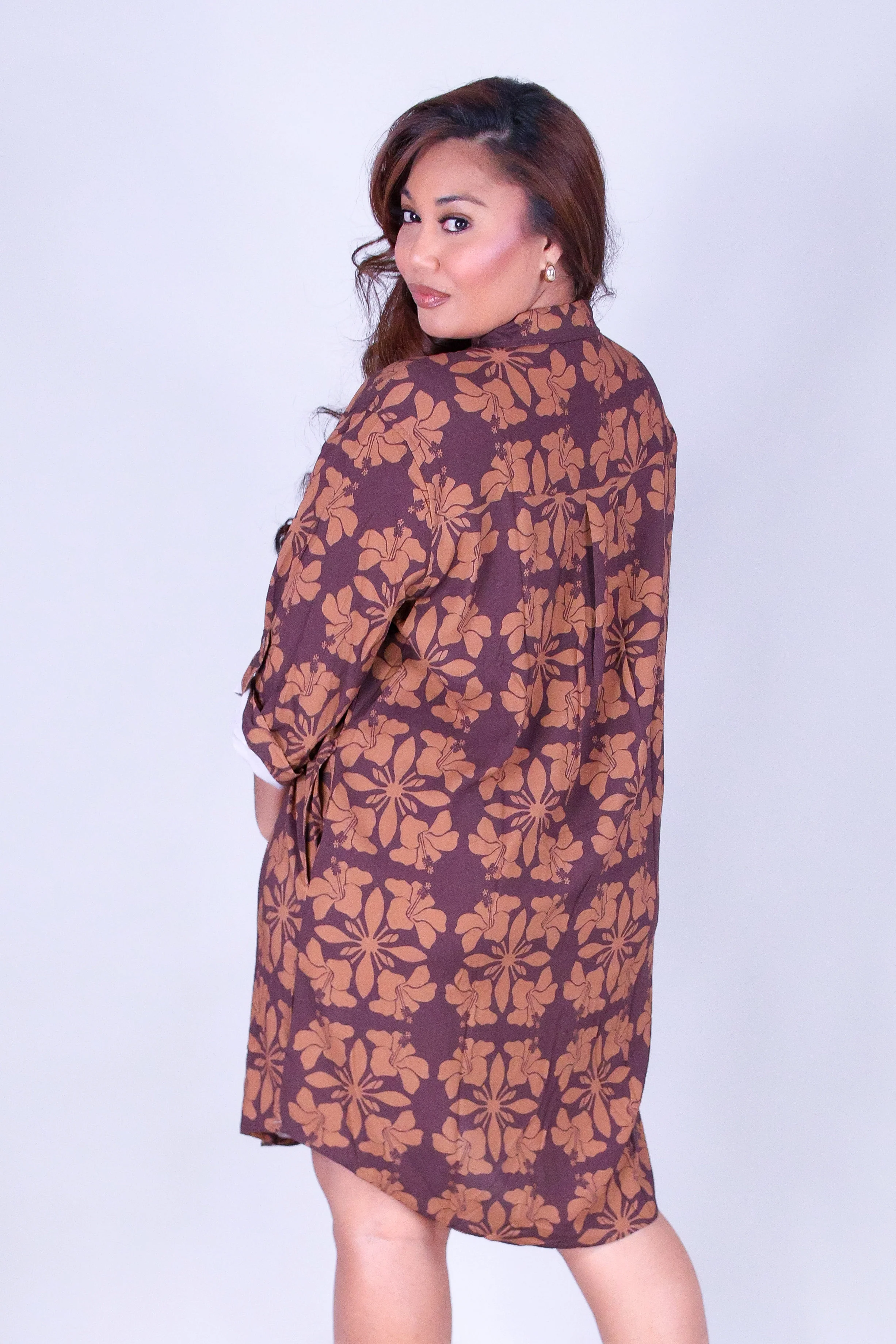 HIBISCUS QUILT BUTTON DOWN DRESS - Image 4