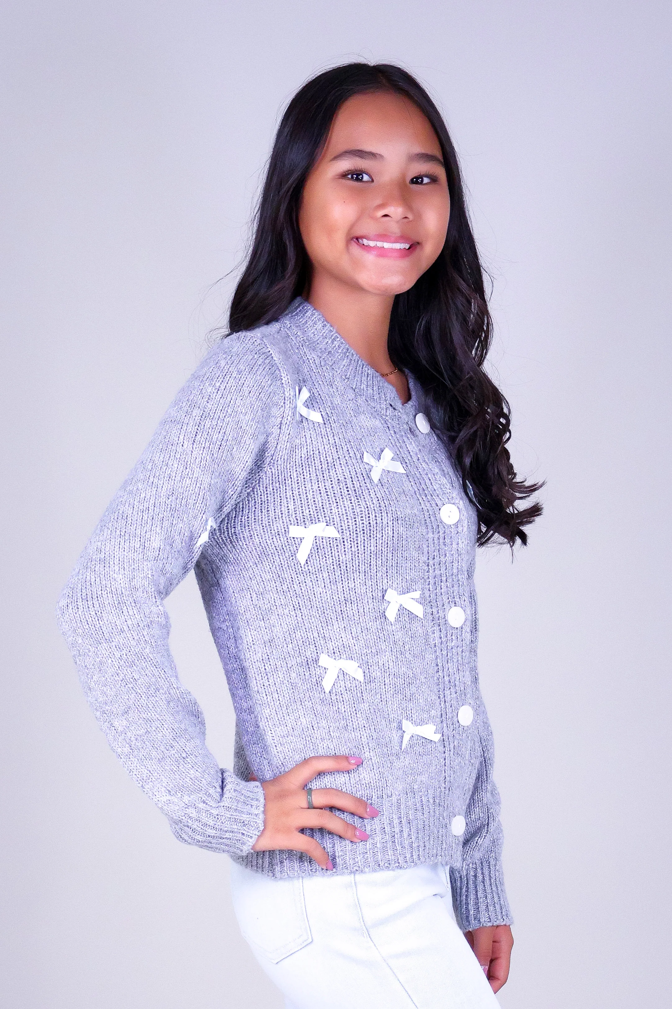 DARLING BOW CARDIGAN | KIDS SIZE 2-16 - Image 3