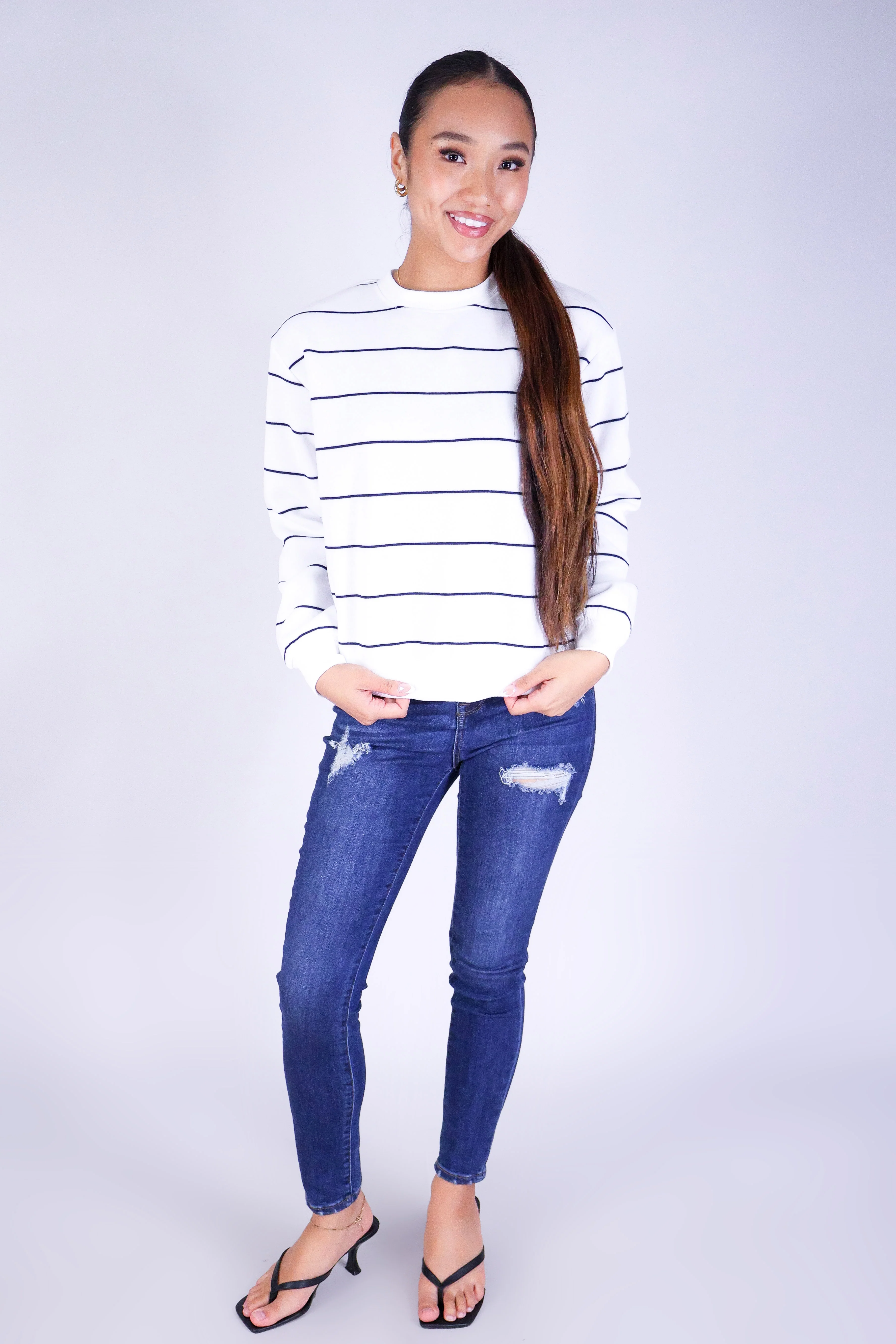 BLUSH LINES SWEATER