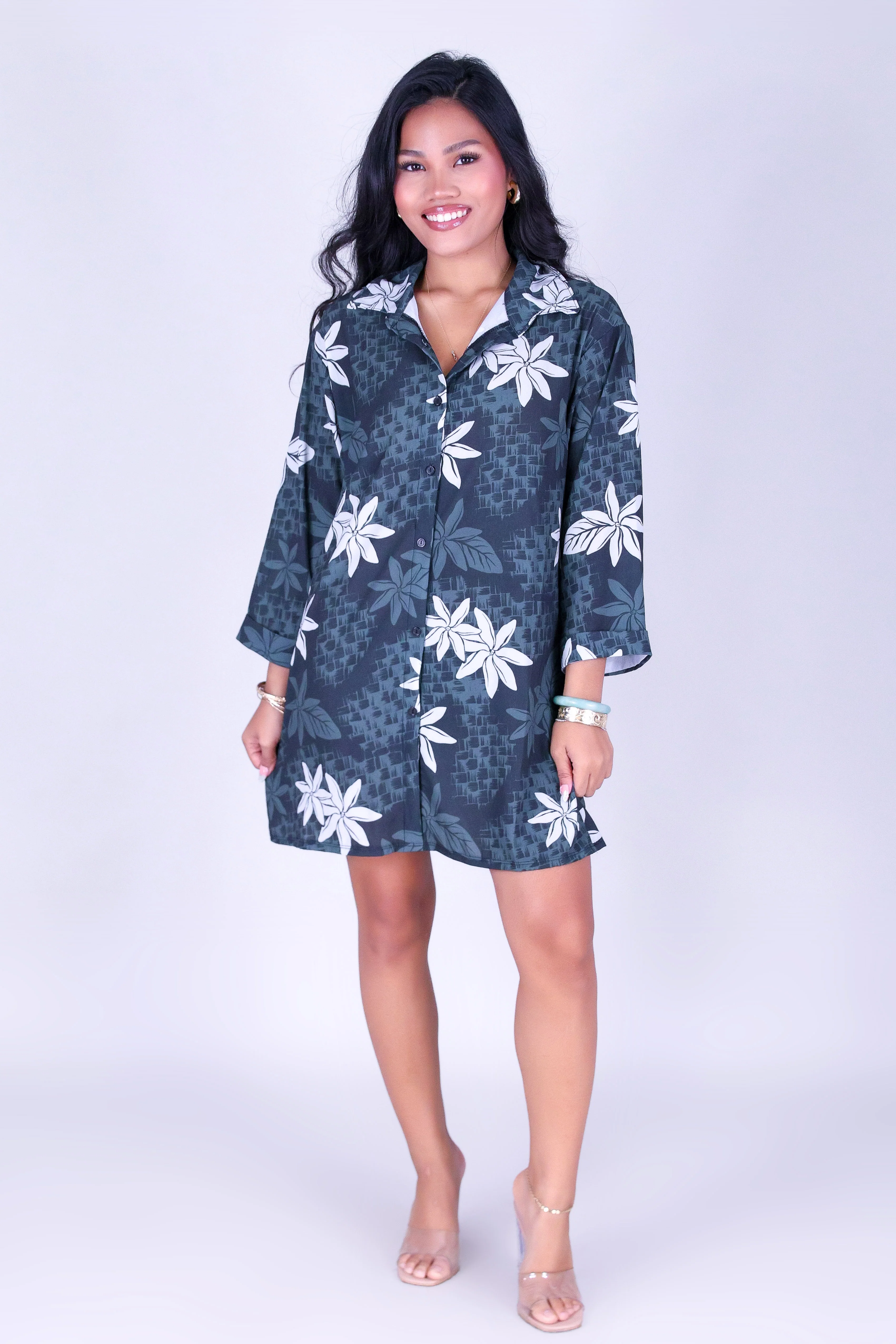 LAUHALA BUTTON DOWN DRESS
