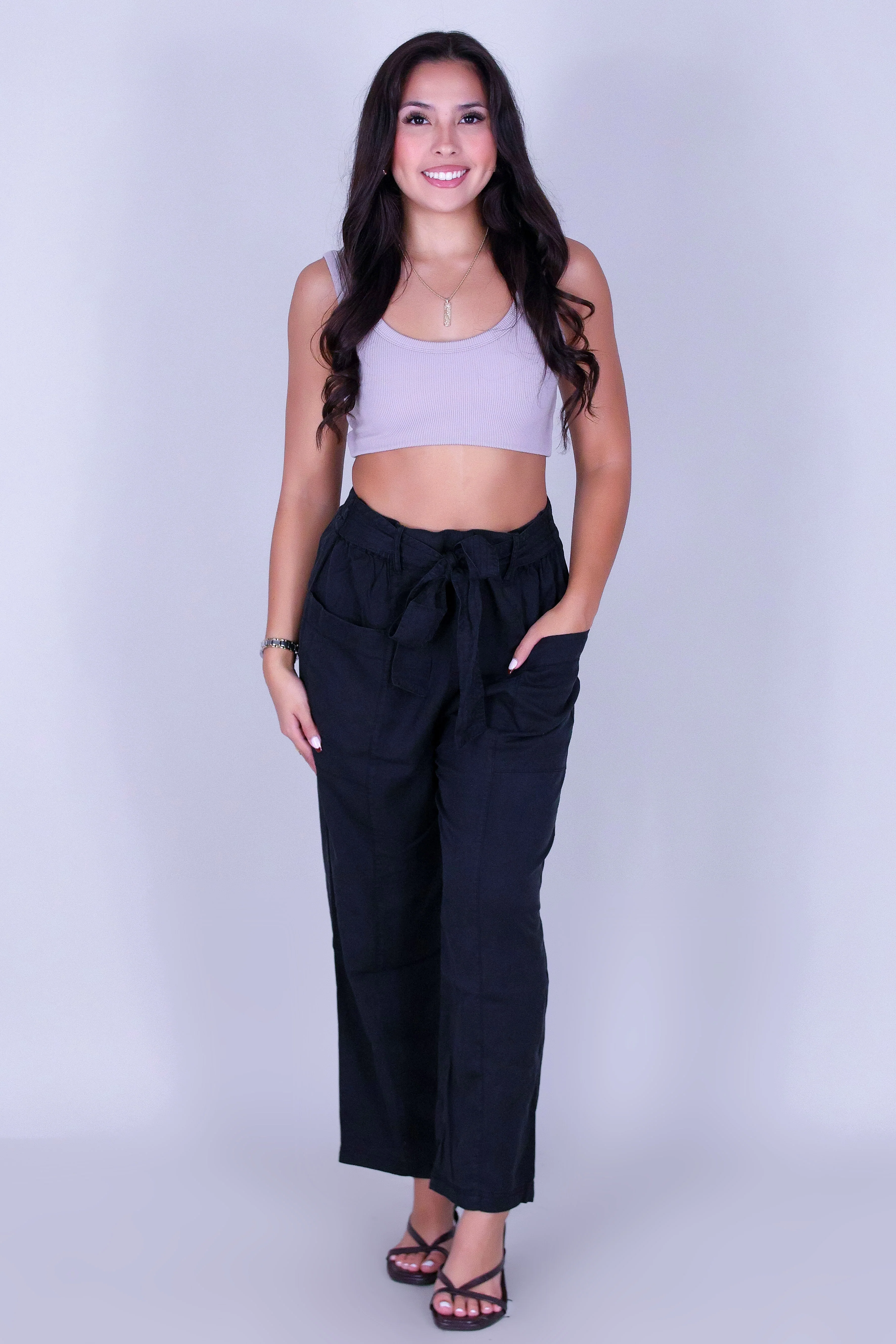 DAISY TIE WAIST PANTS