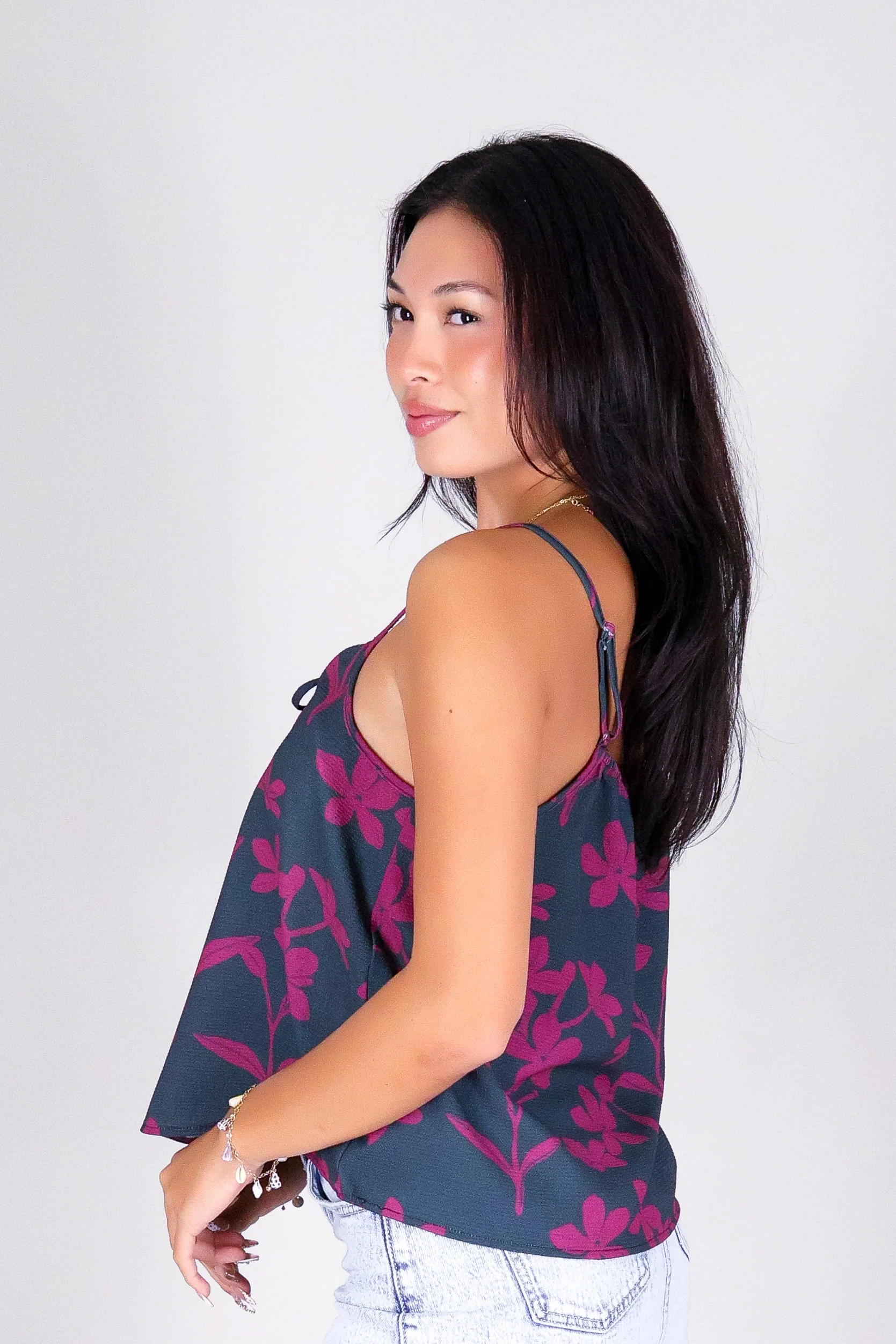 JASMINE GARDENIA TIE FRONT TOP - Image 3