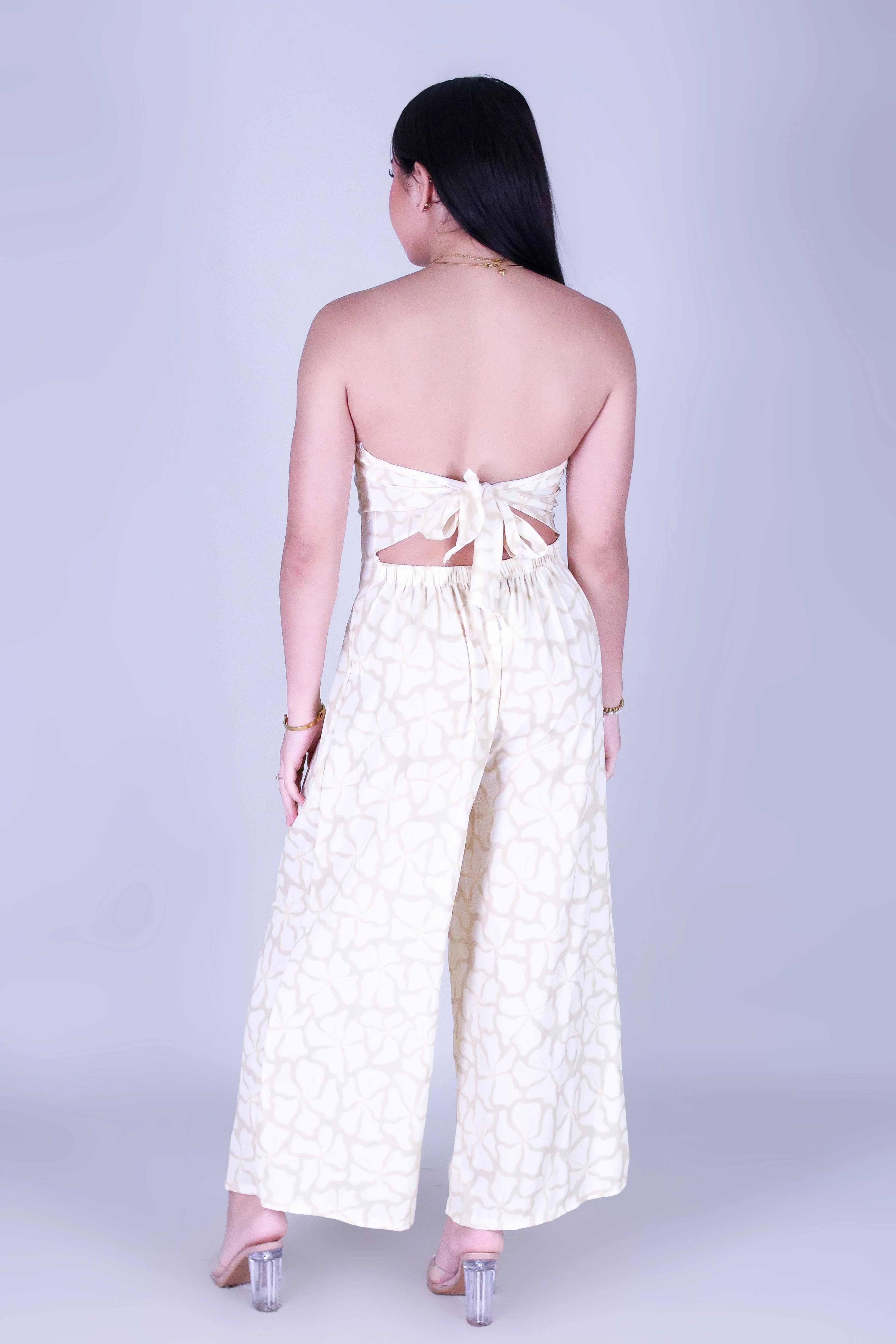 WAVY HIBISCUS TIE BACK JUMPSUIT - Image 3