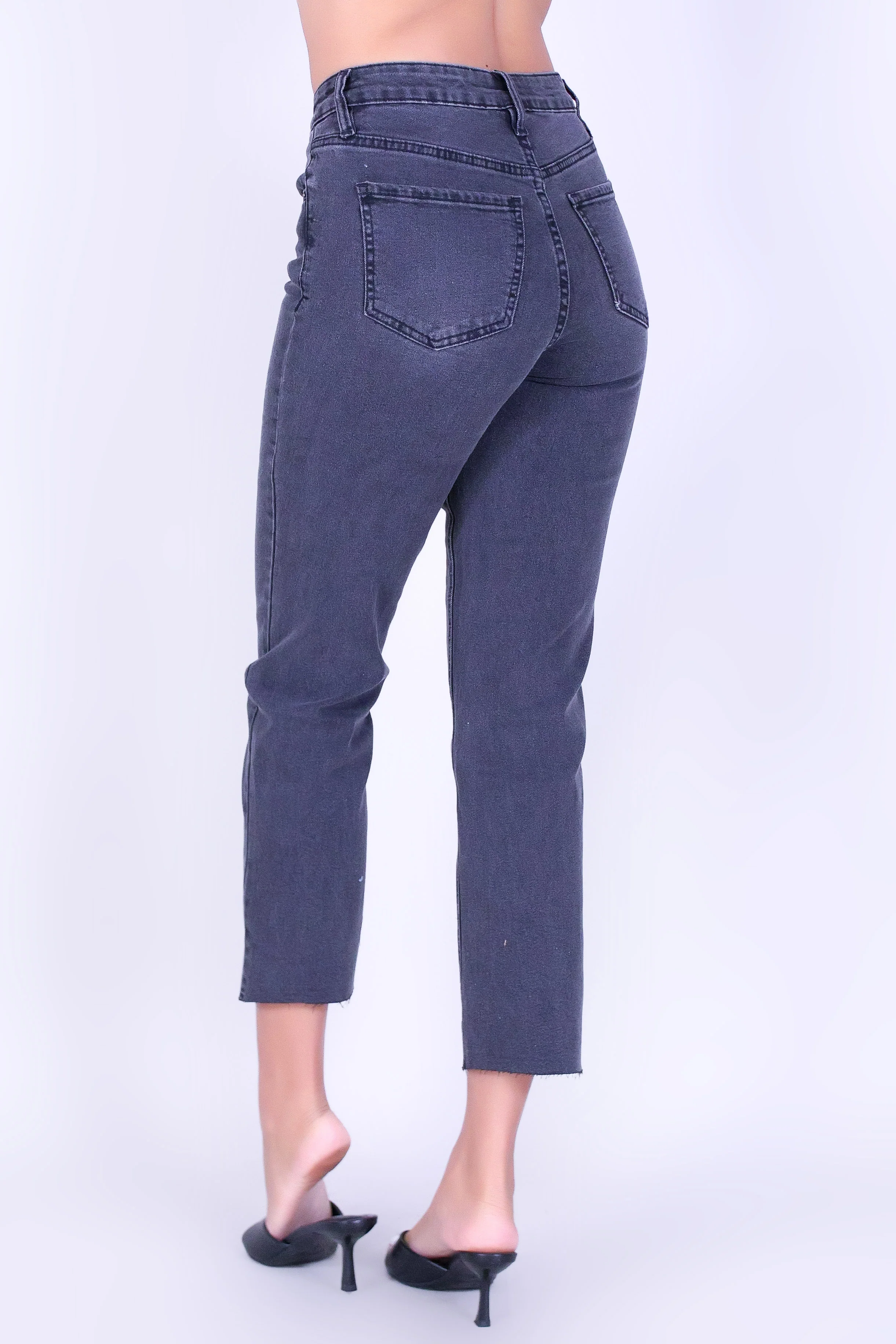 VINTAGE CROP DENIM JEANS - Image 3