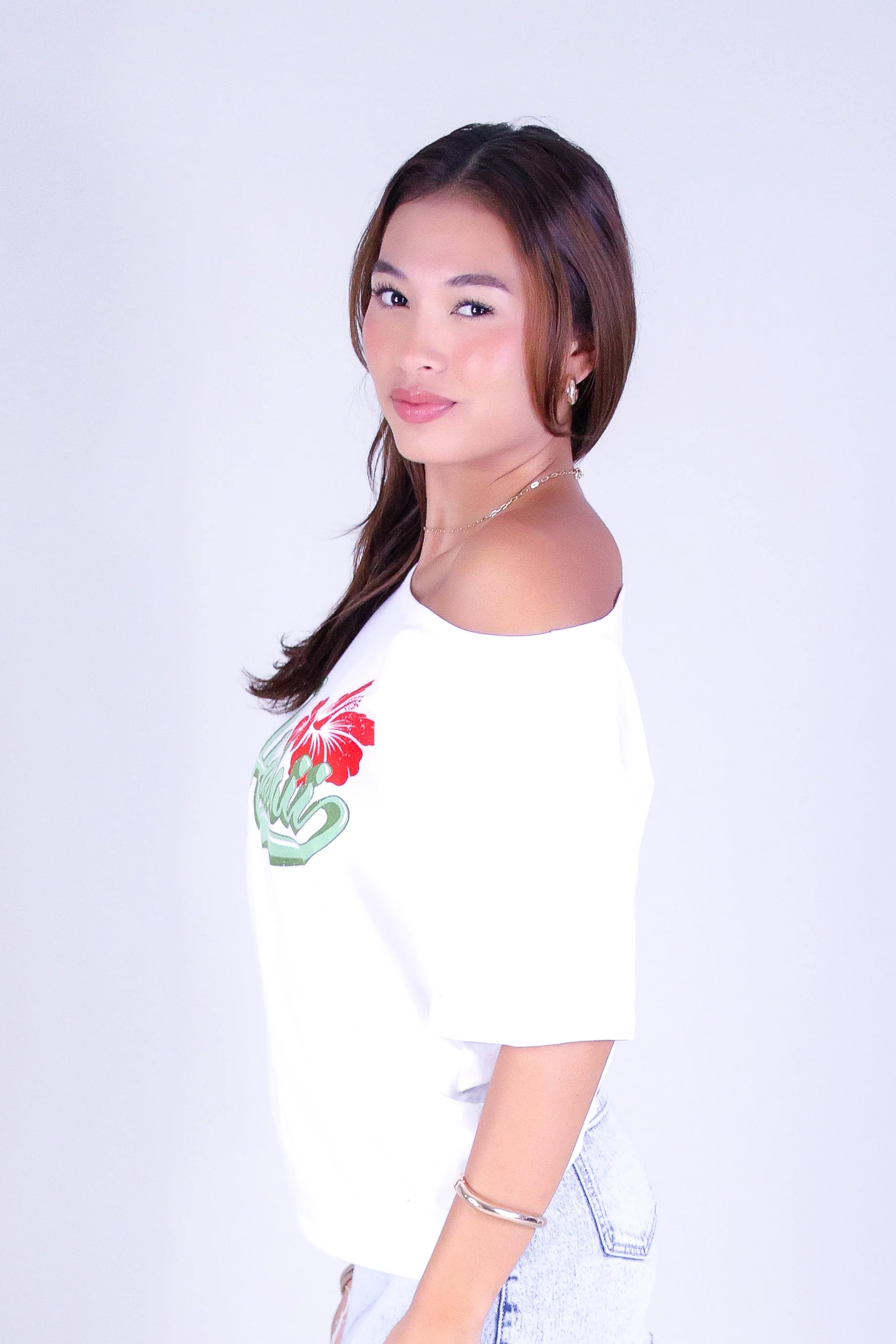 HAWAII HIBISCUS OFF SHOULDER TEE - Image 3