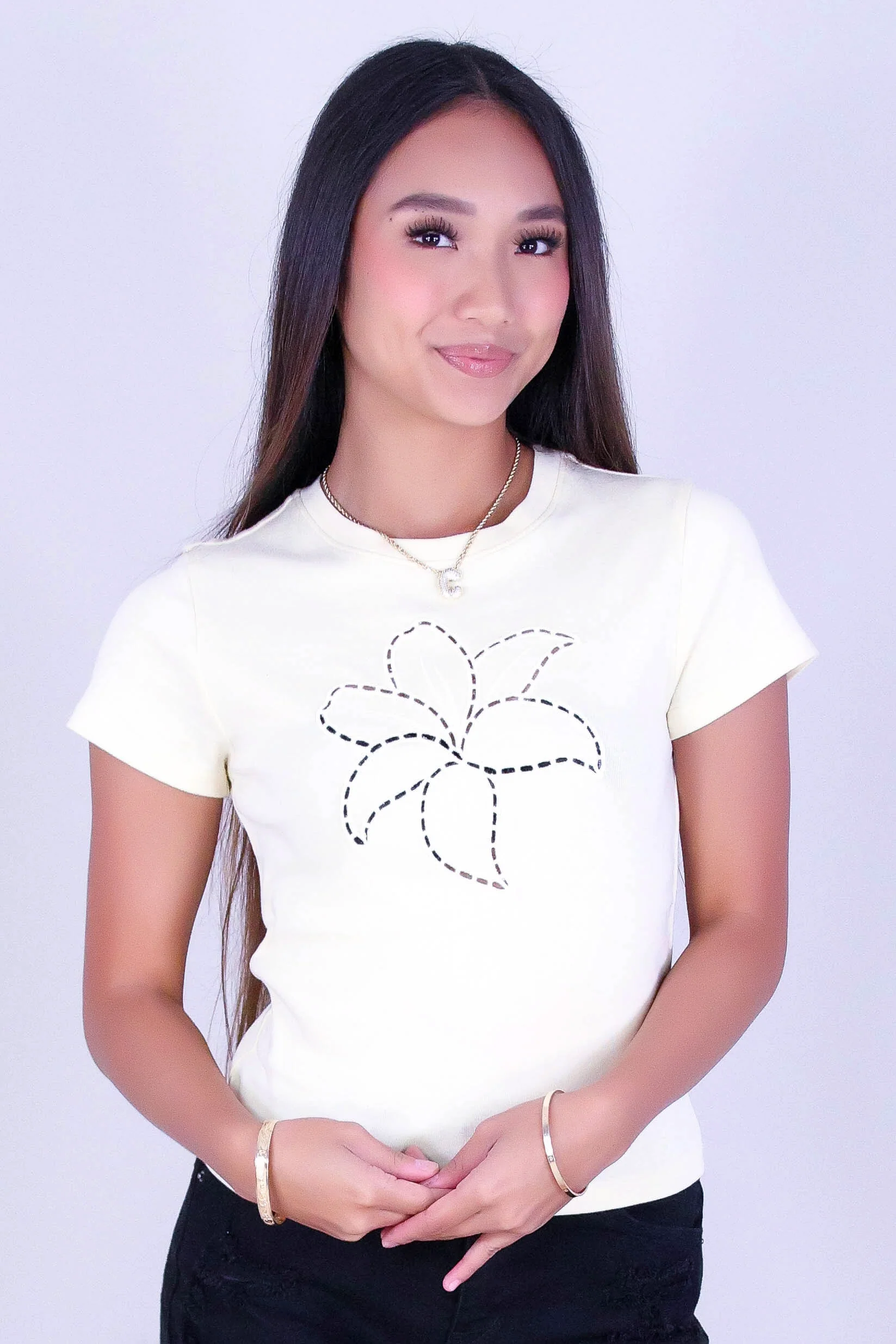 SWEET BLOOM CUTOUT TEE - Image 2