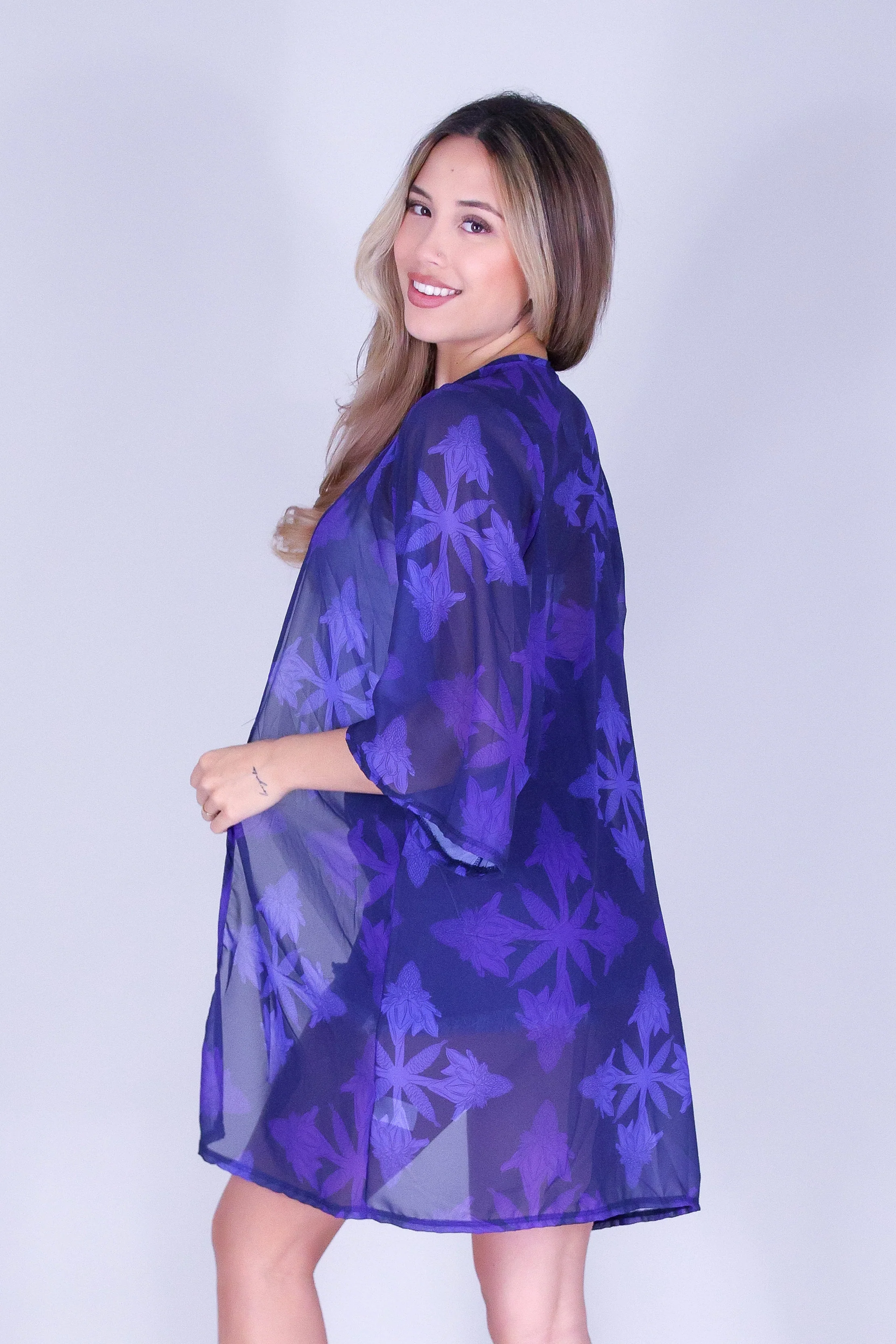 TORCH GINGER QUILT CHIFFON CARDIGAN - Image 4