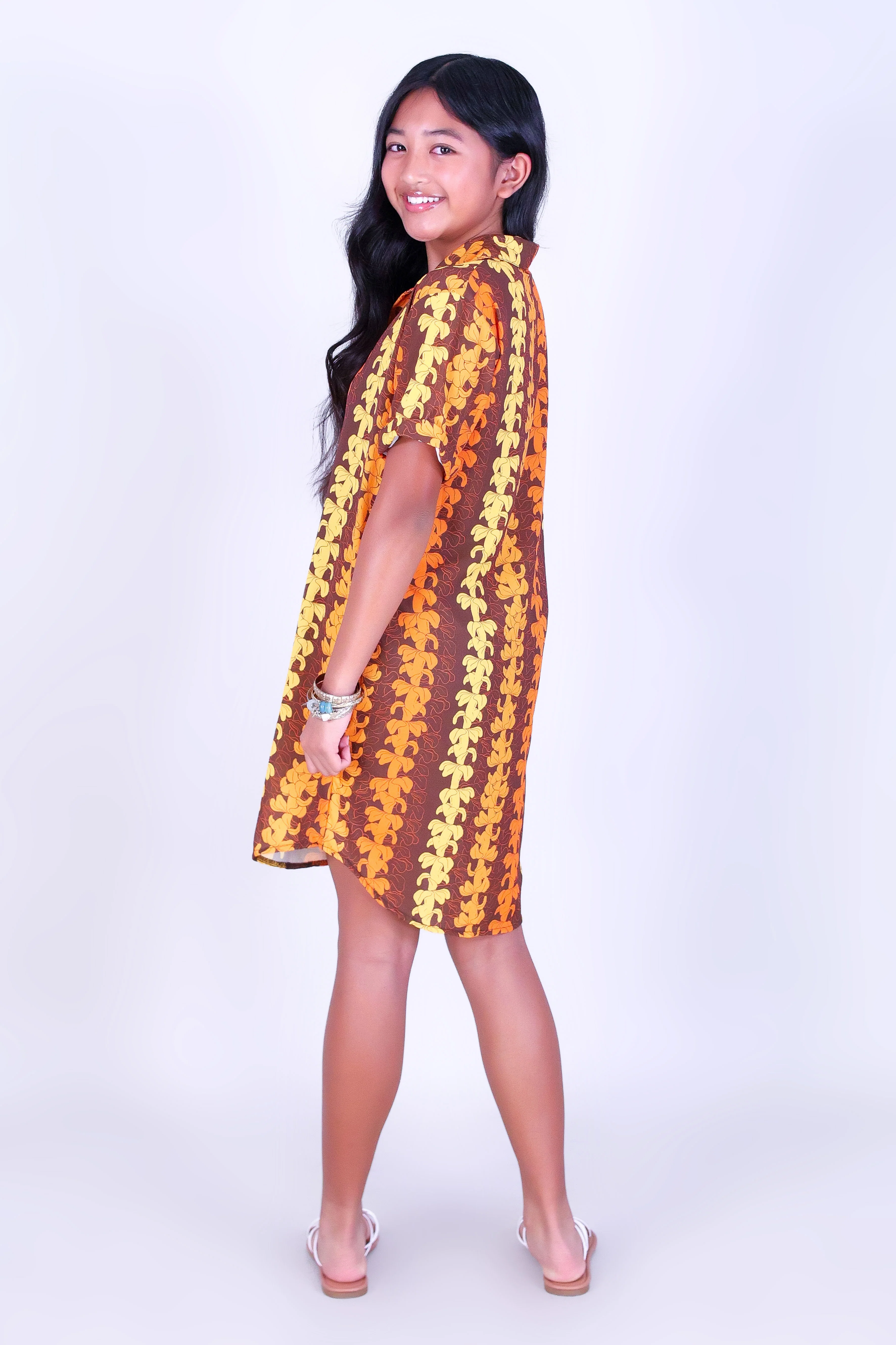 PUAKENIKENI OUTLINE BUTTON DOWN DRESS | KIDS SIZE 2-16 - Image 3